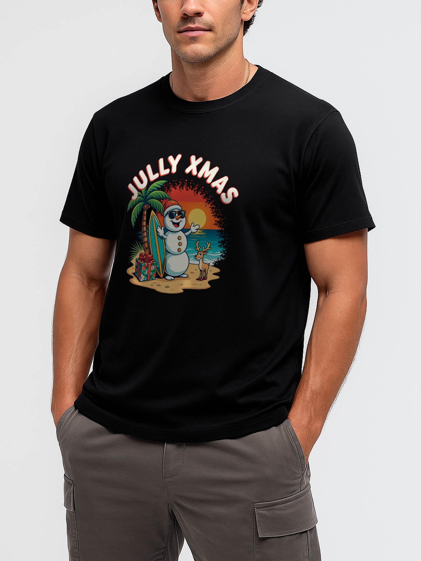 RTTMALL Caribbean Island Beach Printed Casual Cotton T-Shirts for Men Breathable Machine Washable Summer Vacation Tees