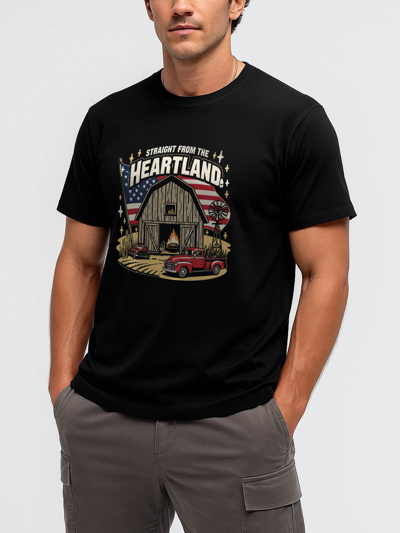 RTTMALL Caribbean Island Beach Graphic Tees for Men, Casual Summer 100% Cotton Breathable Comfort Machine Washable Printed T-Shirts