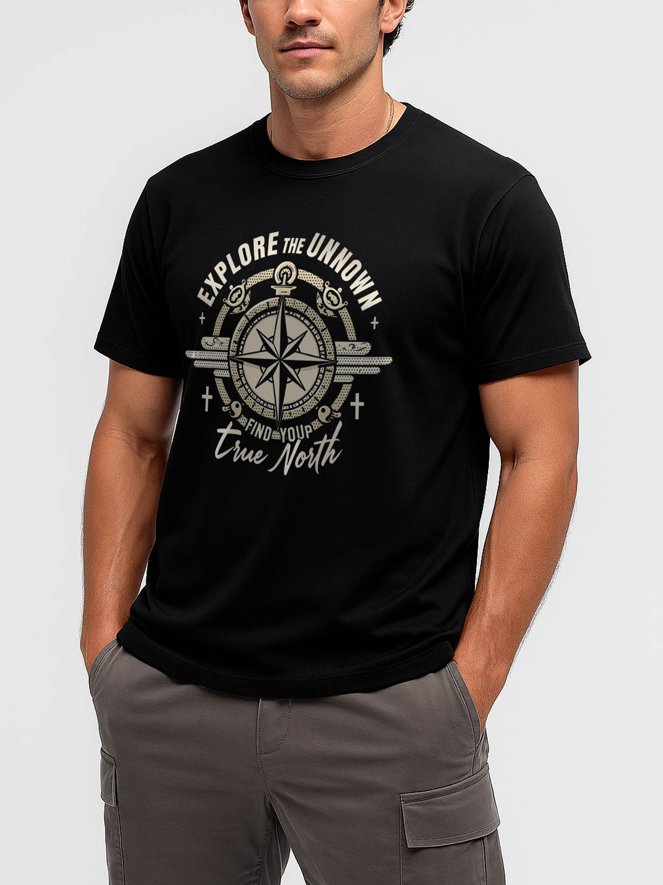 Men's RTTMALL Printed T-Shirt, Casual Crewneck Cotton Beach Tee for Caribbean & Central American Island Summer Wear