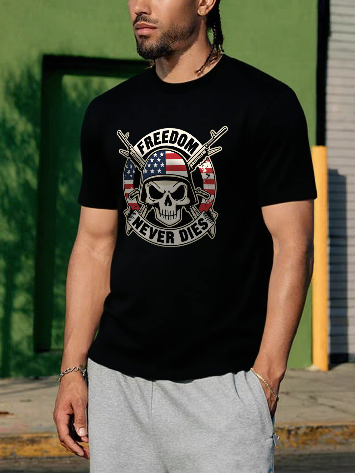 Caribbean RTTMALL Printed Cotton T-Shirts for Men, Casual Beach Summer Vintage Print Tees, Machine Washable