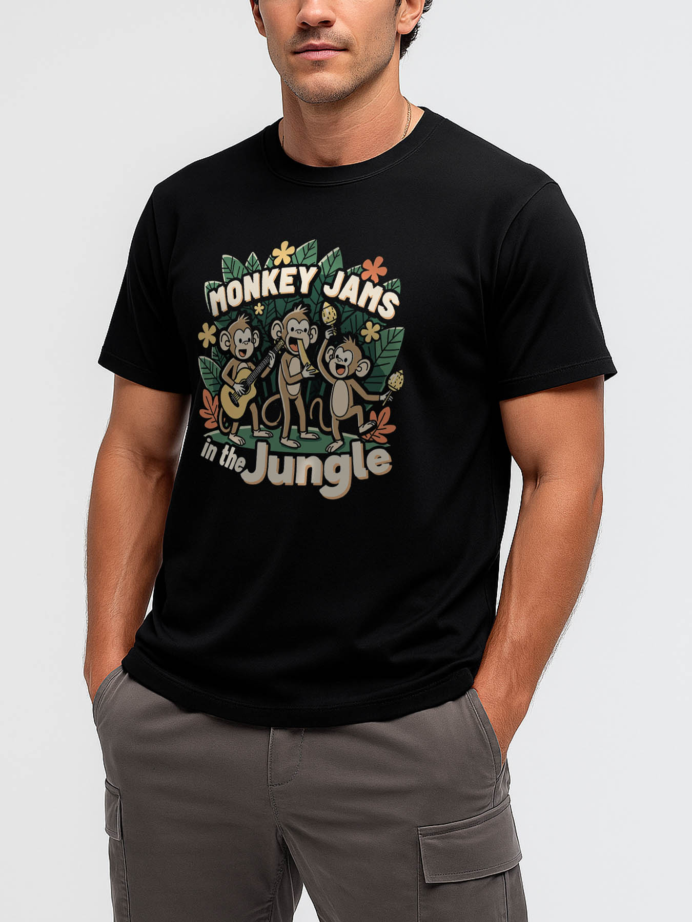 RTTMALL Caribbean Island Beach Print Men's Casual 100% Cotton Summer T-Shirt