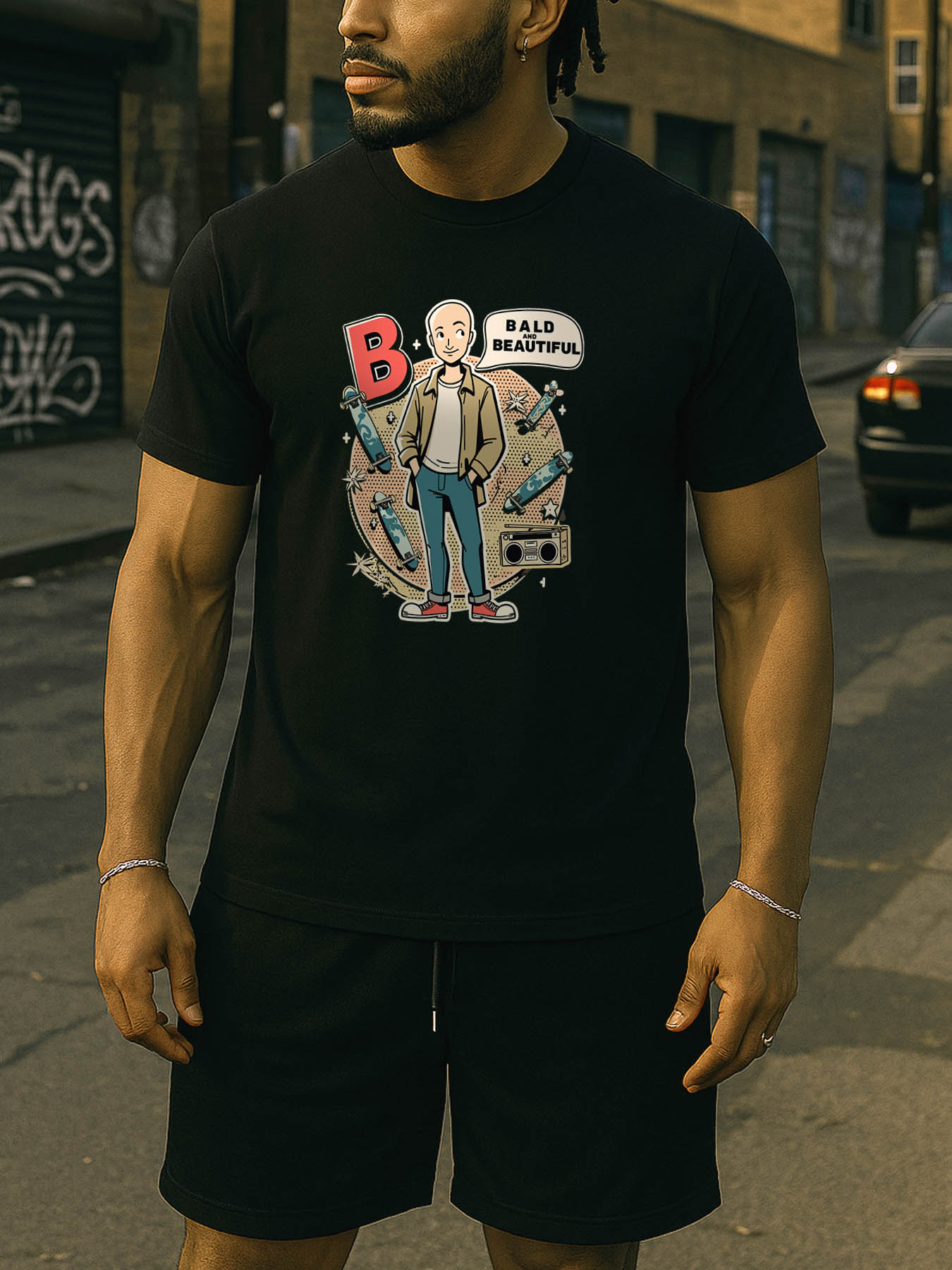 Men's 100% Cotton RTTMALL T-Shirts, Vintage Caribbean Island Beach Print Casual Breathable Summer Tees for Vacation Daily Wear