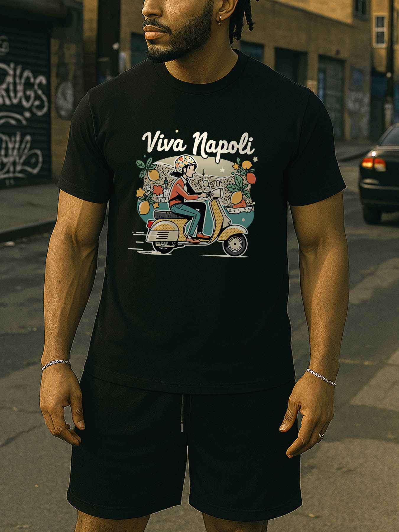 RTTMALL Caribbean Island Beach Casual Printed Cotton T-Shirt for Summer Vacation