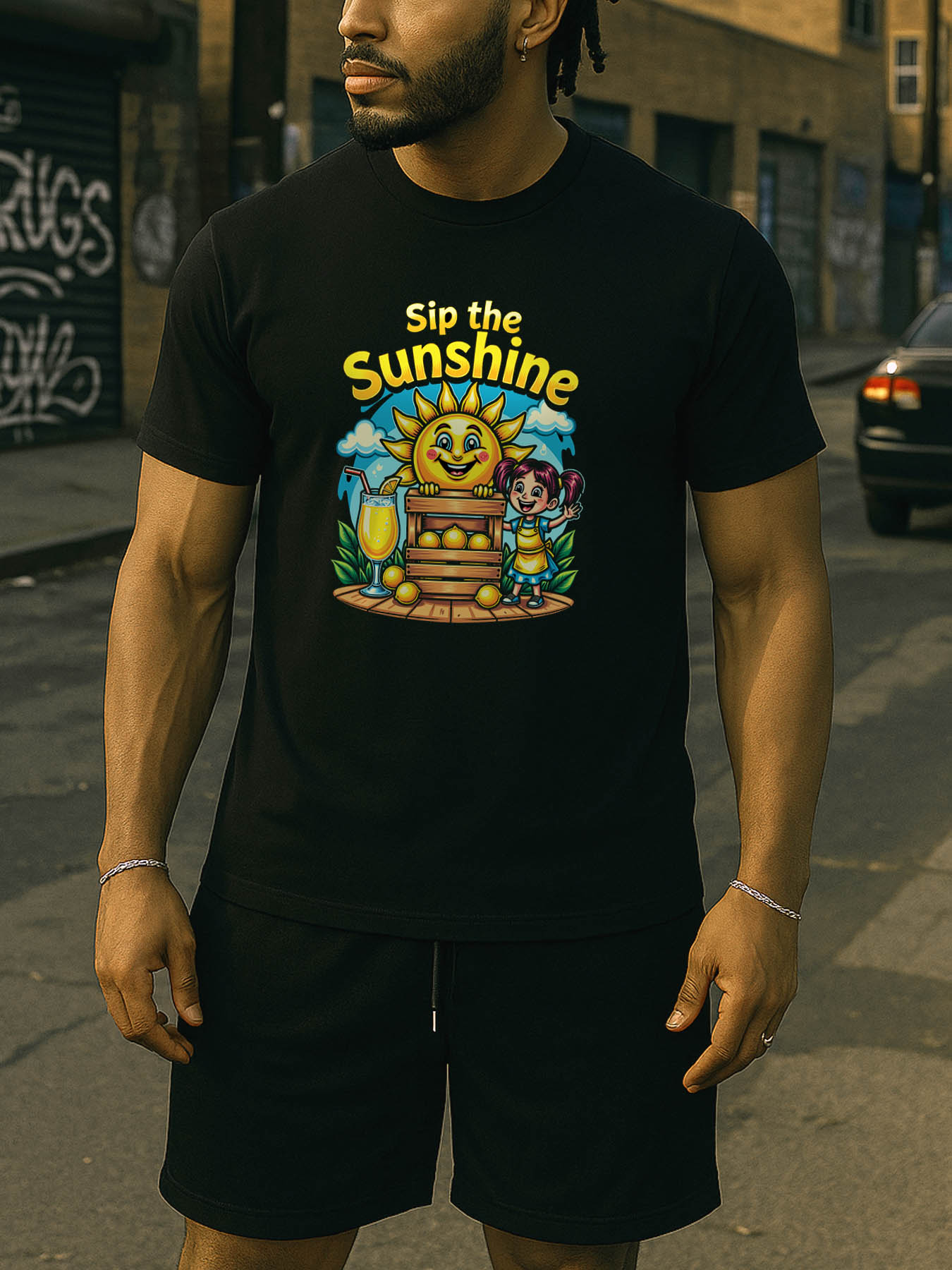 RTTMALL Caribbean Island Beach Printed Cotton Casual T-Shirts for Men, Summer Vacation Vibes Graphic Tees