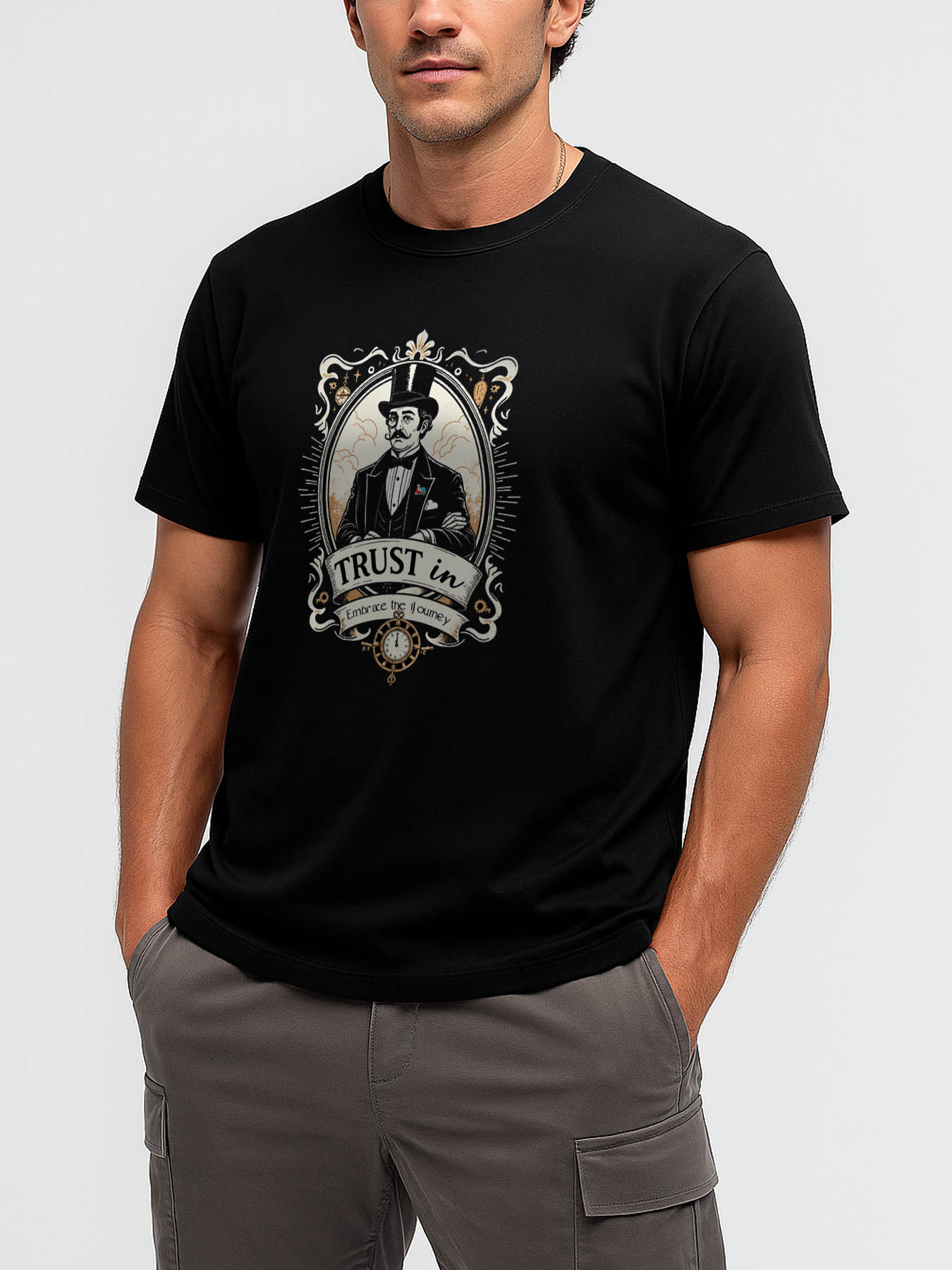 RTTMALL Caribbean Island Beach Casual Printed Cotton Men's T-Shirt With God Graphic Lettering