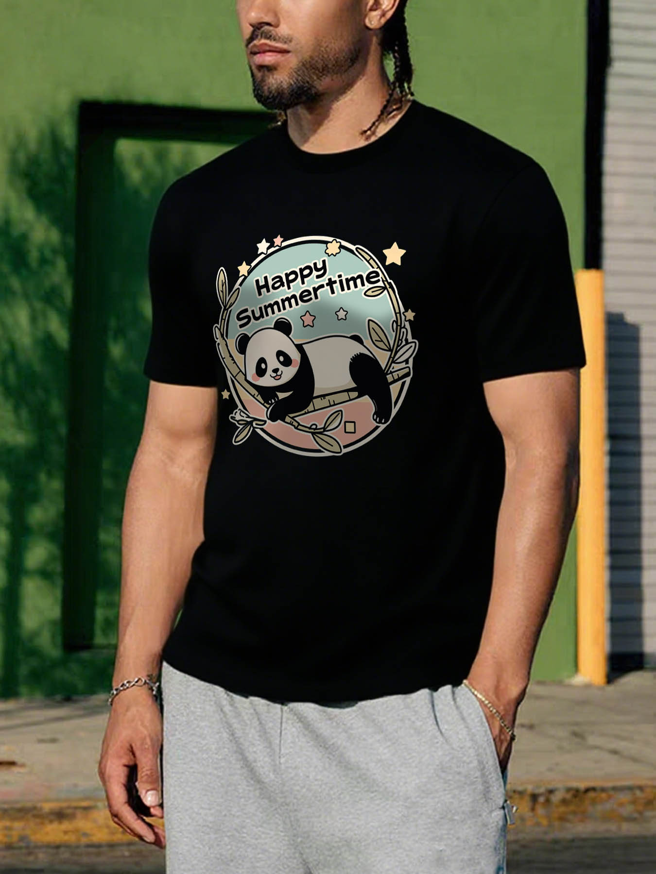 RTTMALL Men's Caribbean Island Beach Printed Cotton T-Shirts, Breathable Comfortable Machine Washable Casual Summer Tee Tops for Father Boyfriend Gift