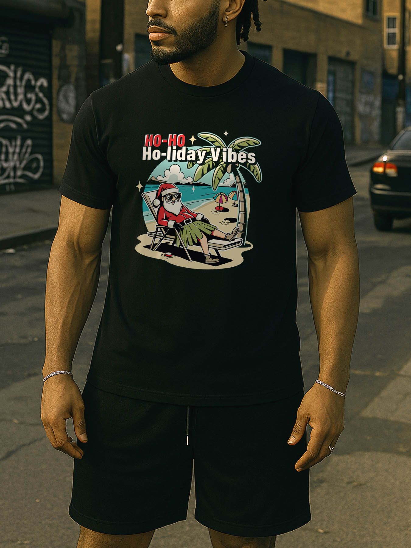 RTTMALL Caribbean Island Beach Printed Cotton T-Shirts for Men, Breathable Quick Dry Casual Summer Tee for Beach Party Basketball Gym, Black Green Red Color Options, Machine Washable