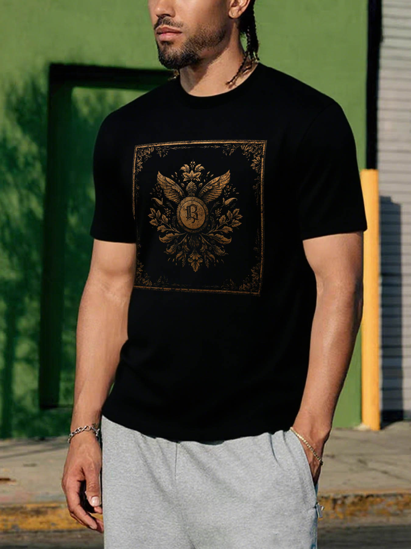 RTTMALL Caribbean Beach Island Printed Casual Cotton T-Shirts for Men, Summer Vacation Beachwear Tees, Machine Washable