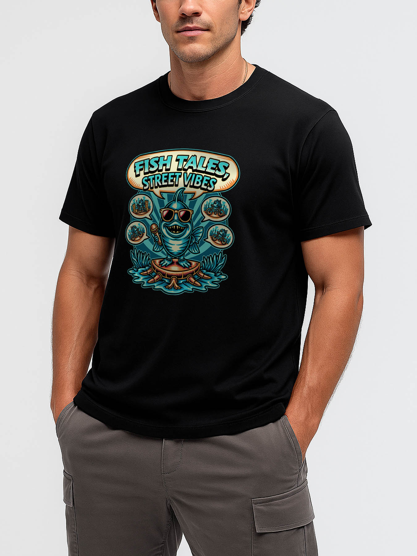 RTTMALL Caribbean Island Beach Casual Printed 100% Cotton Machine Washable Men's T-Shirt