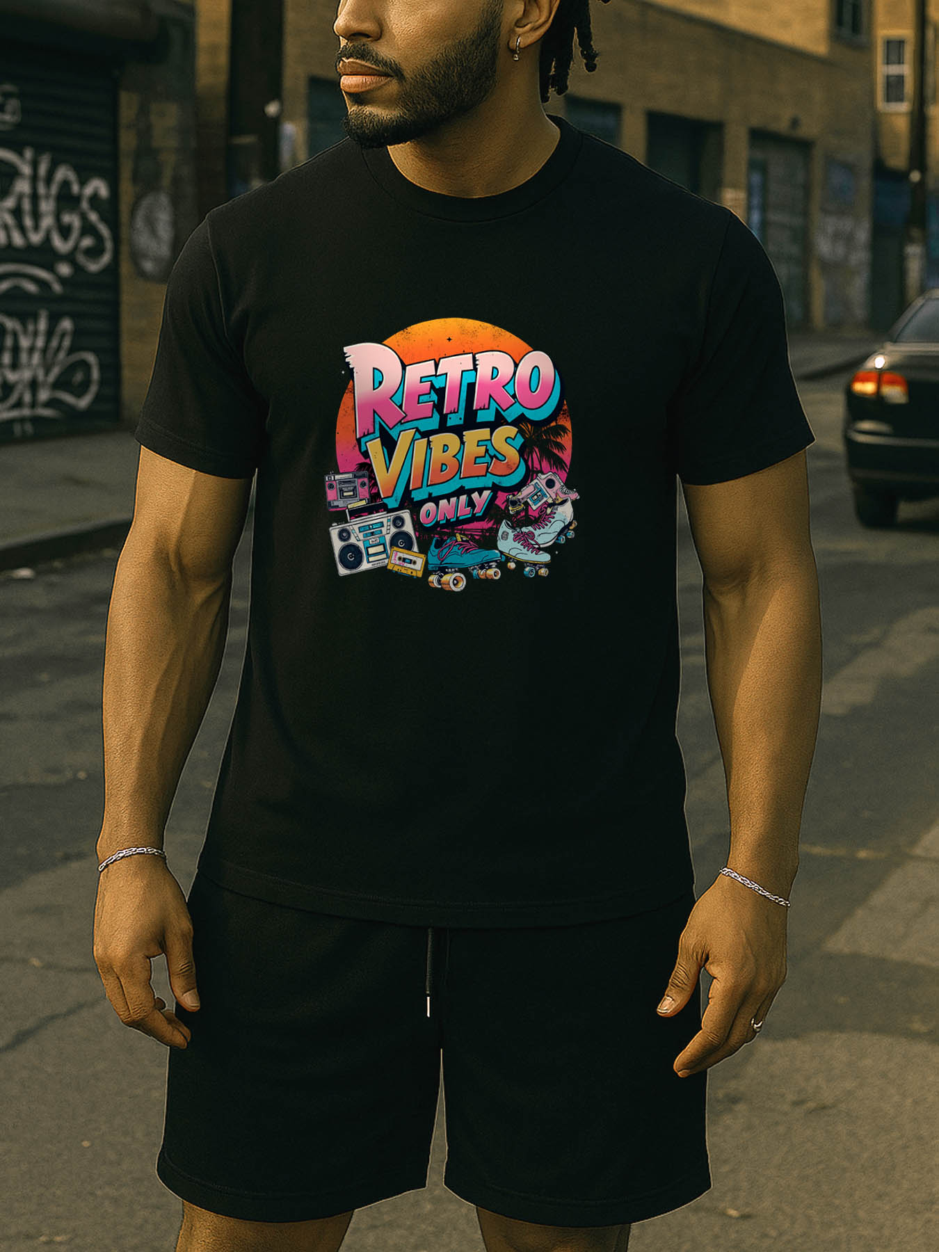 RTTMALL Caribbean Island Beach Casual Printed Cotton T-Shirts for Summer Vacation