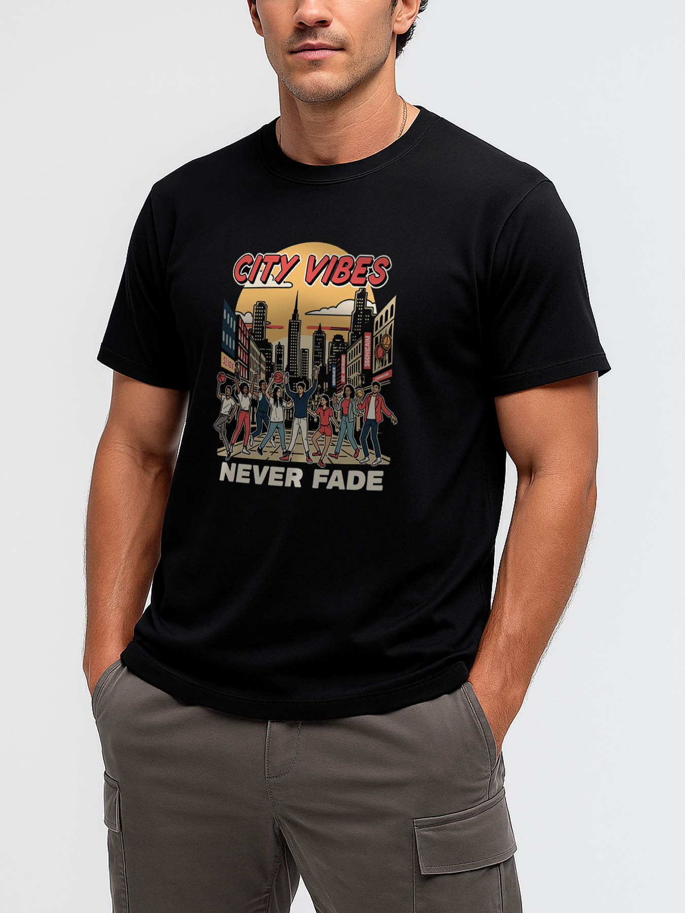 Men's 100% Cotton RTTMALL Printed T-shirt, Casual Regular Fit Beach Wear for Caribbean & Central American Island Summer Outings, Machine Washable