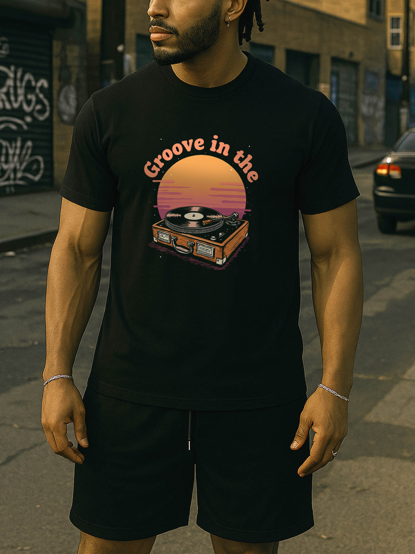 Men's RTTMALL Printed Cotton T-Shirts, Caribbean Island Beach Casual Summer Tees