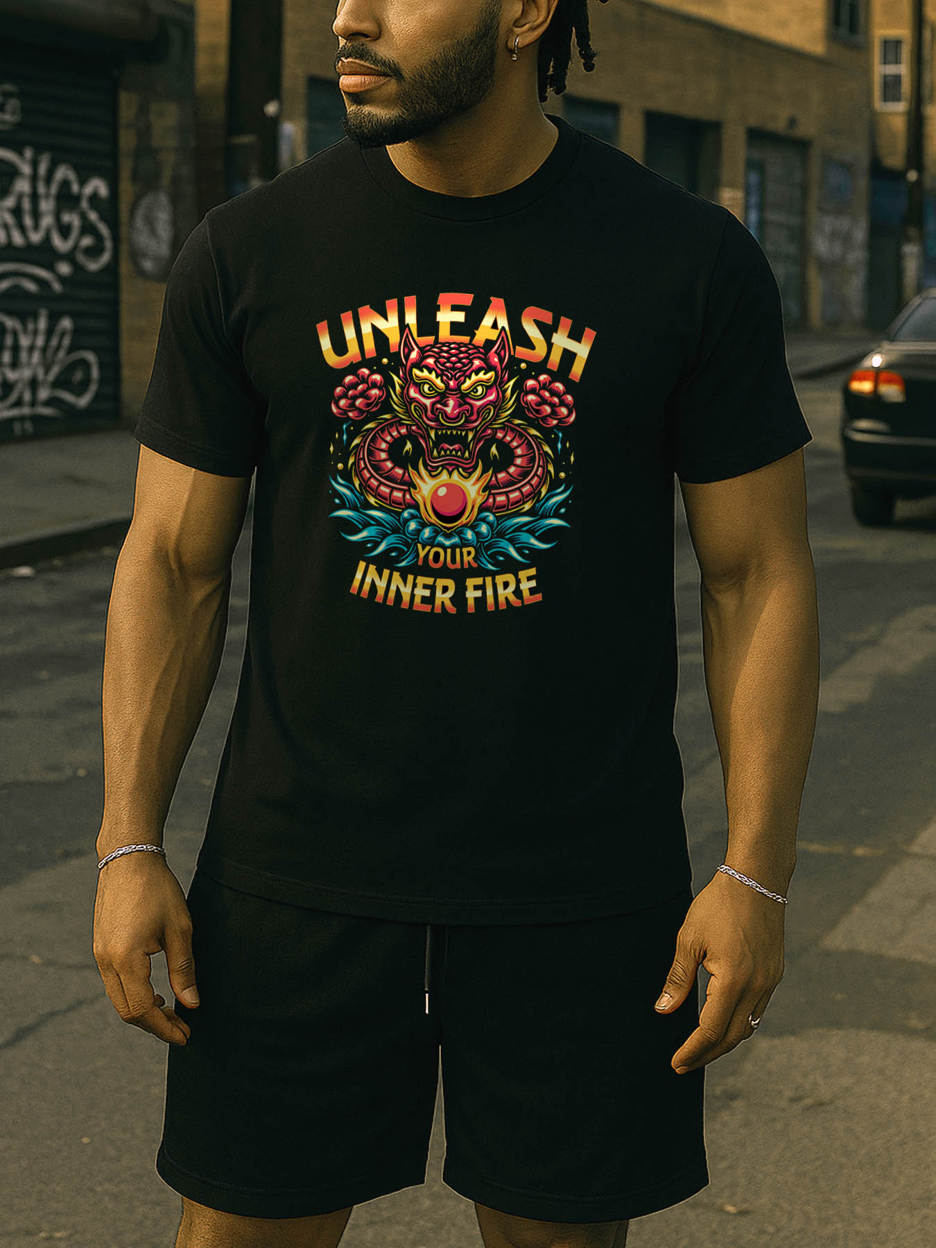 RTTMALL Caribbean Island Beach Print Casual Cotton T-Shirt for Men, Machine Washable Summer Short Sleeve Tees