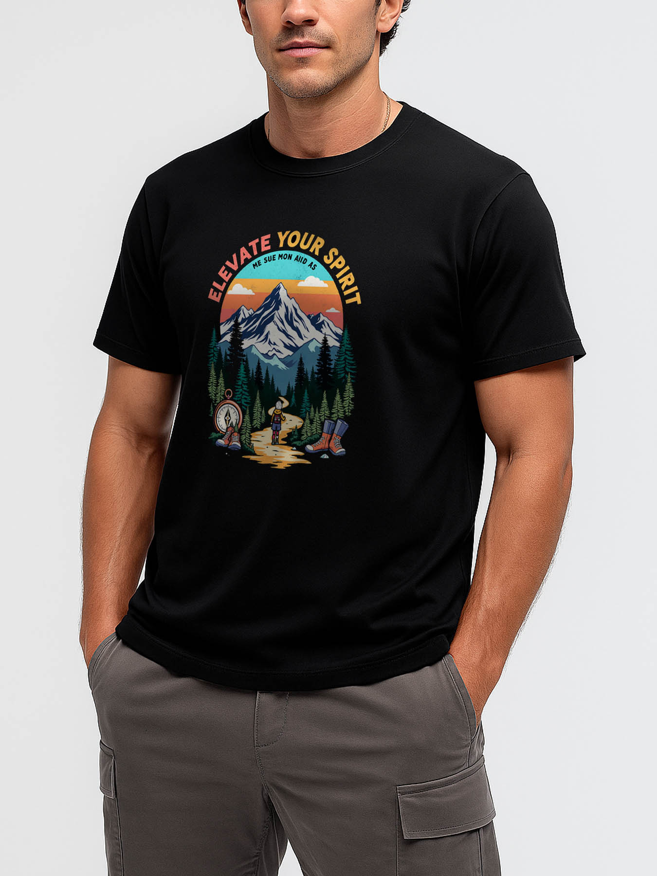 RTTMALL Caribbean Island Beach Printed Cotton Casual T-Shirts for Men