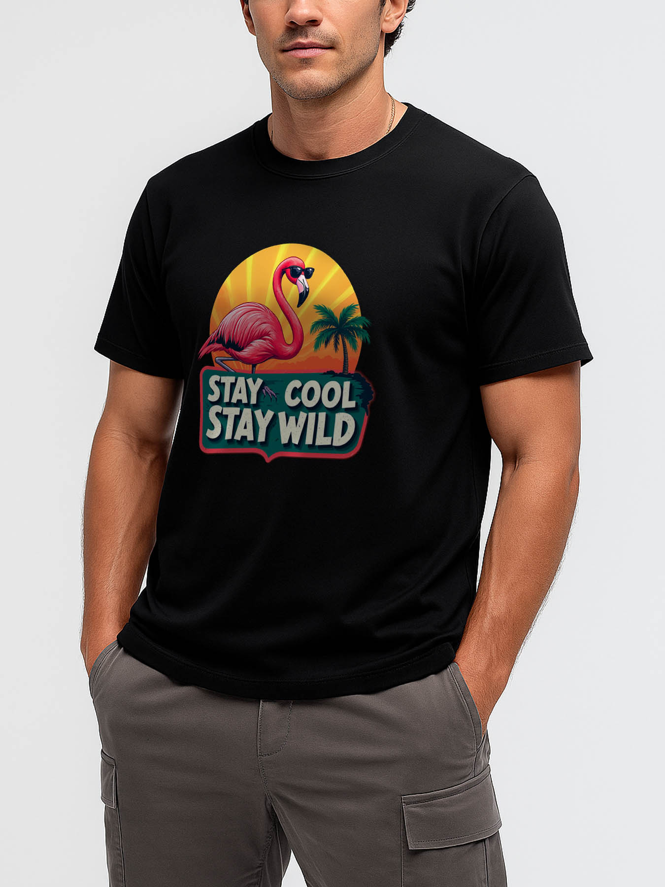 RTTMALL Caribbean Island Beach Printed 100% Cotton Casual Summer T-Shirts for Men