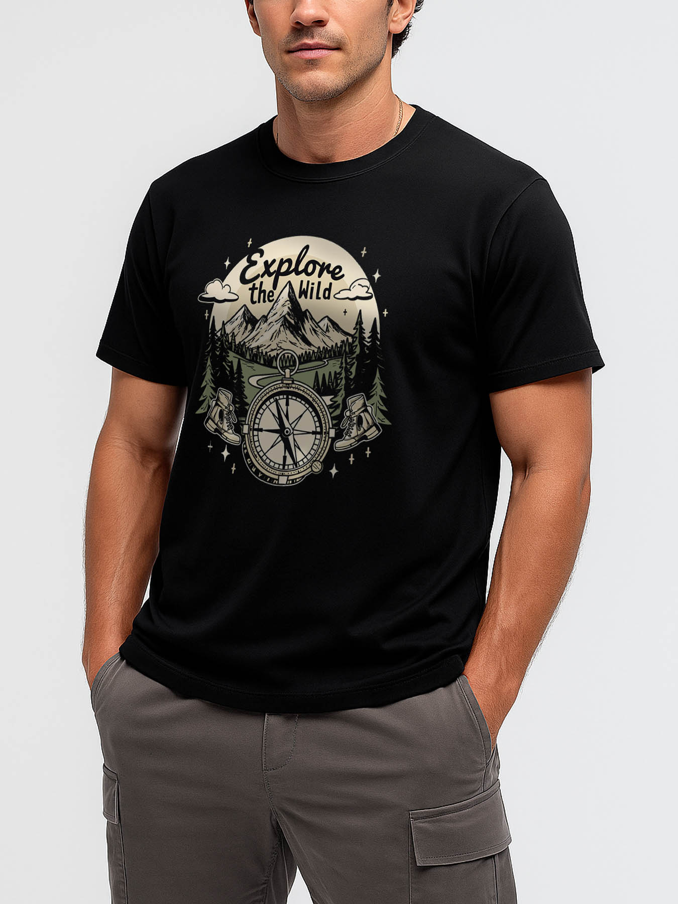 RTTMALL Caribbean Island Beach Graphic Printed Cotton Casual T-Shirts for Men, Breathable Durable Fabric Perfect for Golf, Outdoor Adventures & Street Style