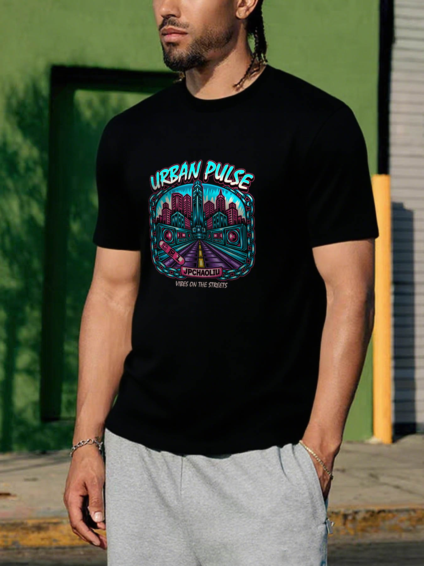 RTTMALL Caribbean Island Vacation Casual Summer Printed Cotton T-Shirts for Men