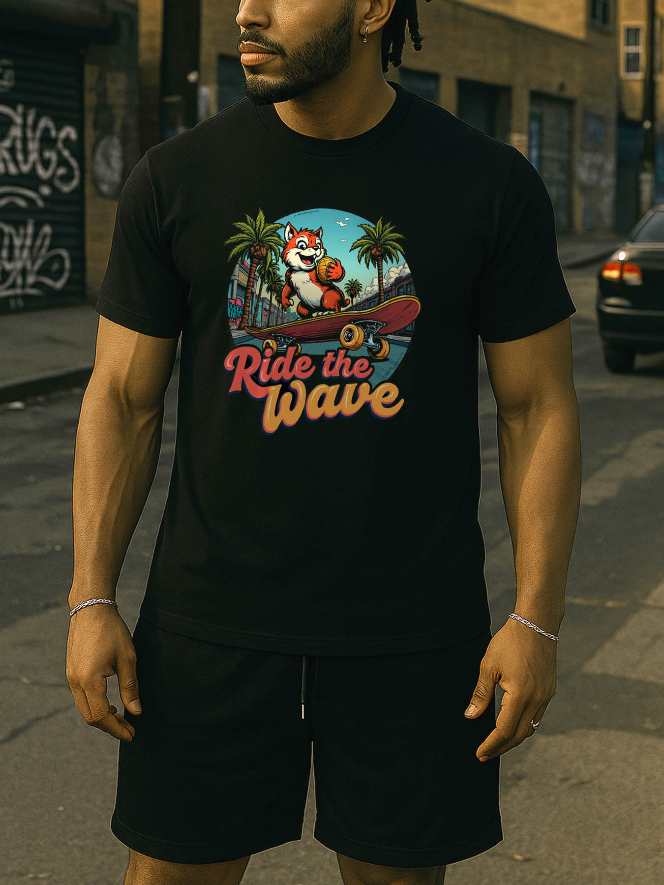 Men's RTTMALL Printed T-Shirt, Casual Caribbean Beach Island Summer Crewneck Cotton Tee