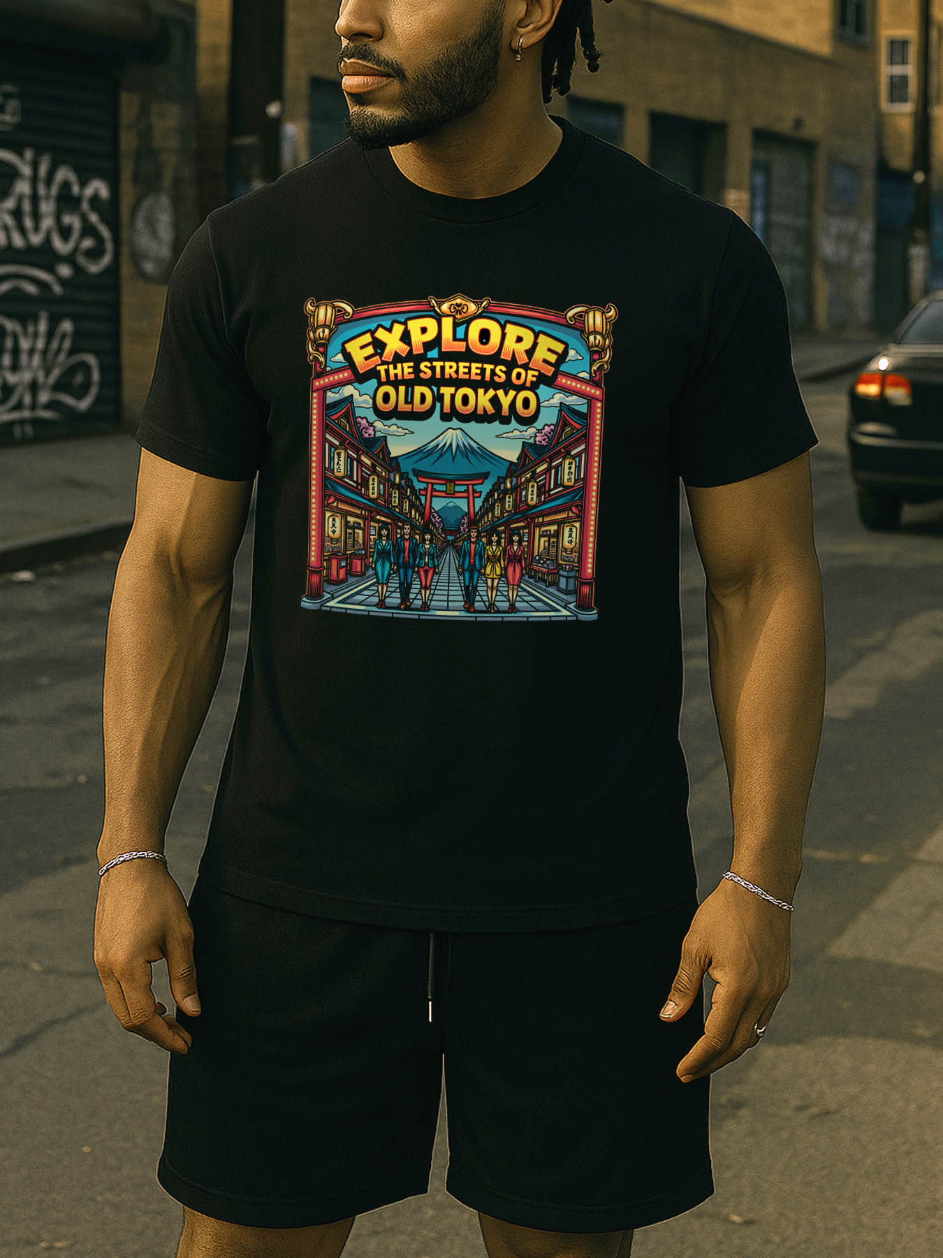 RTTMALL Caribbean Island Beach Printed Cotton Casual T-Shirt for Men