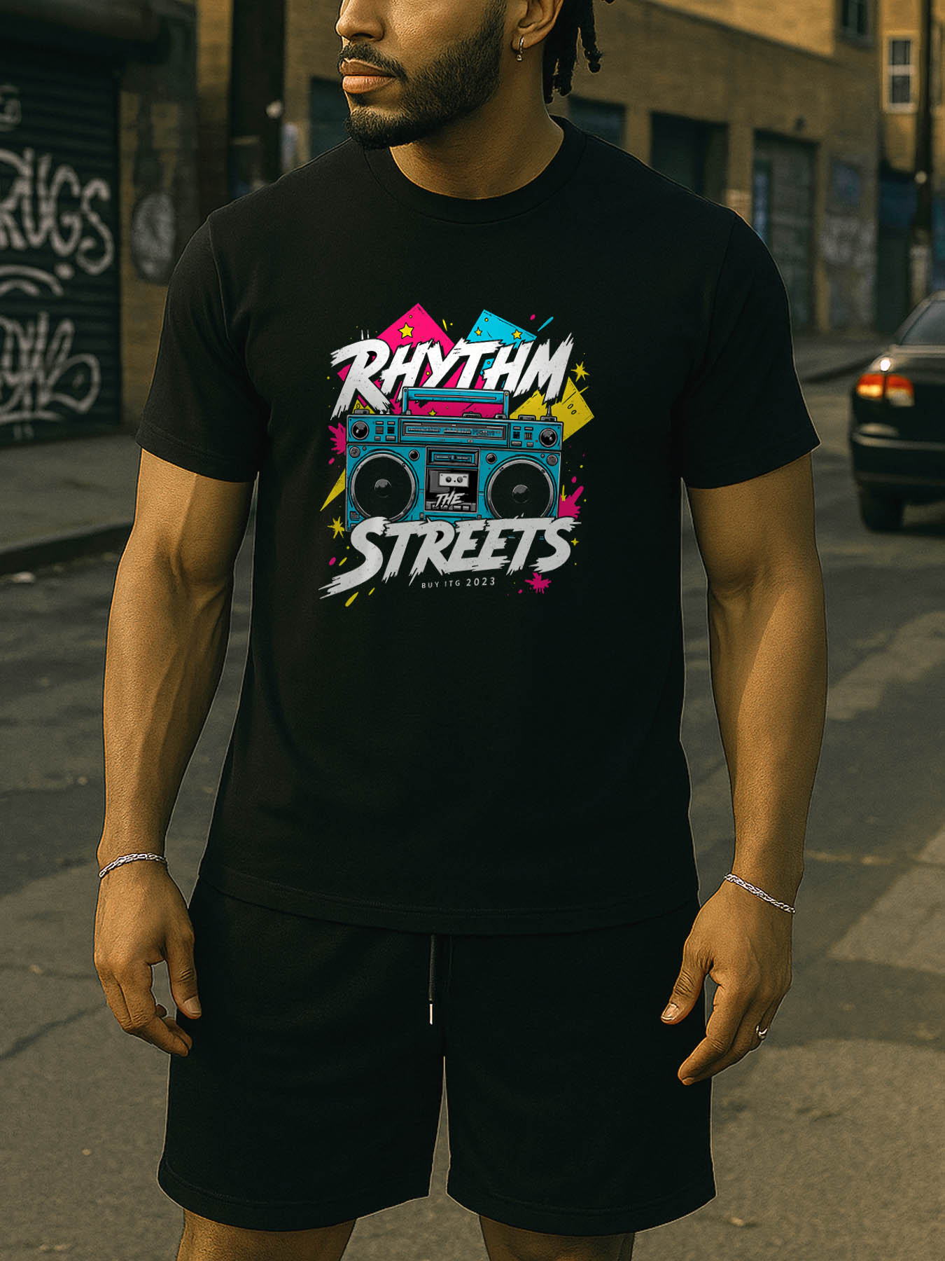 RTTMALL Caribbean Island Beach Printed Casual Cotton T-Shirts for Men