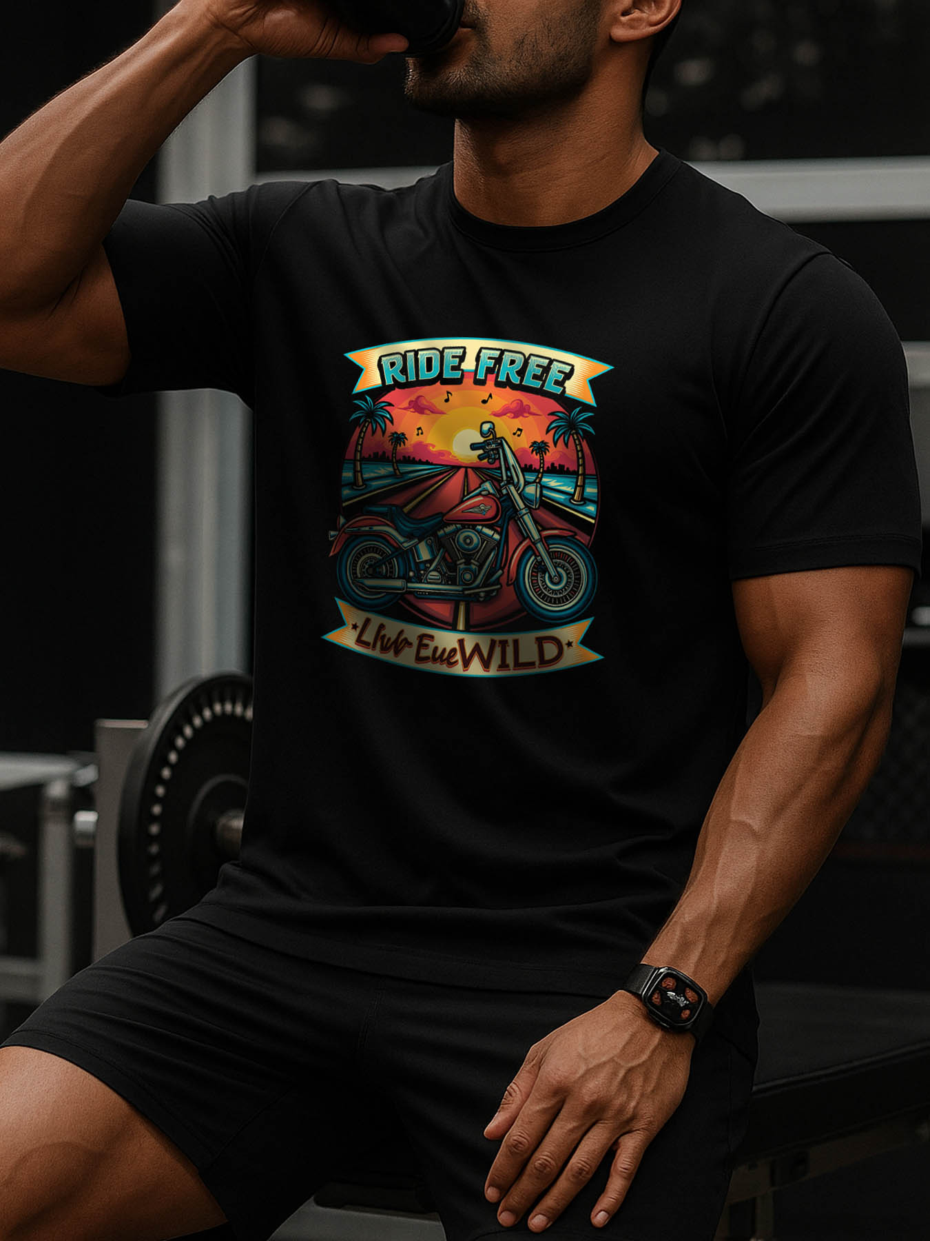 Men's 100% Cotton RTTMALL Printed T-Shirts, Caribbean Beach Summer Casual Short Sleeve Tees