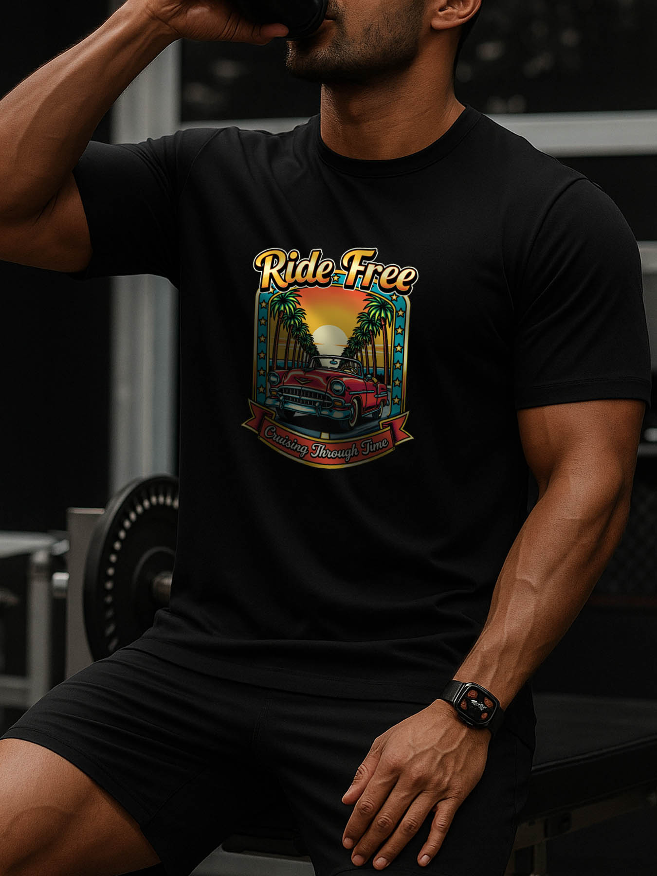 RTTMALL Caribbean Island Vacation Casual Printed Cotton T-Shirts for Men Beach Summer Graphic Tees