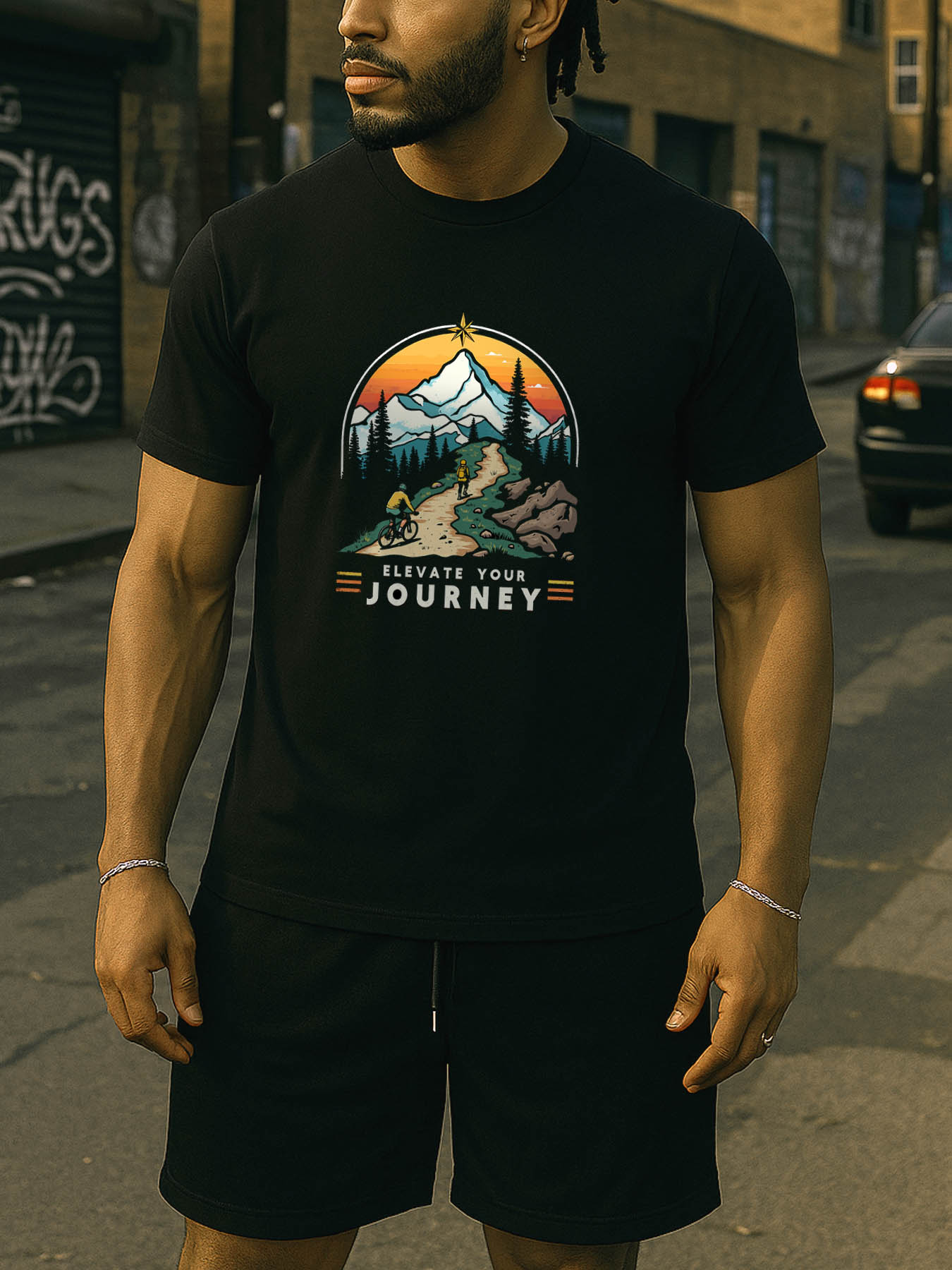 RTTMALL Caribbean Island Beach Casual Printed Cotton T-Shirts for Men, Summer Vacation Casual Wear