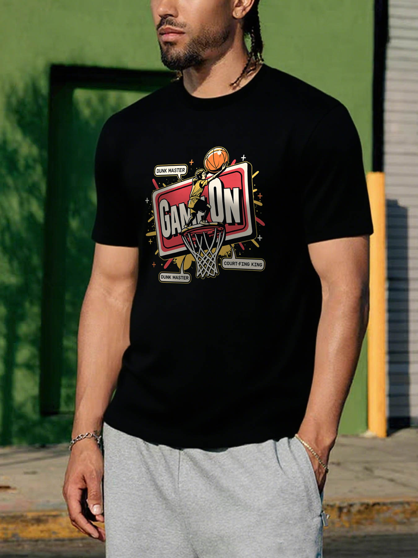 RTTMALL Caribbean Island Beach Print Cotton Casual T-Shirt for Men, Machine Washable Summer Casual Graphic Tees