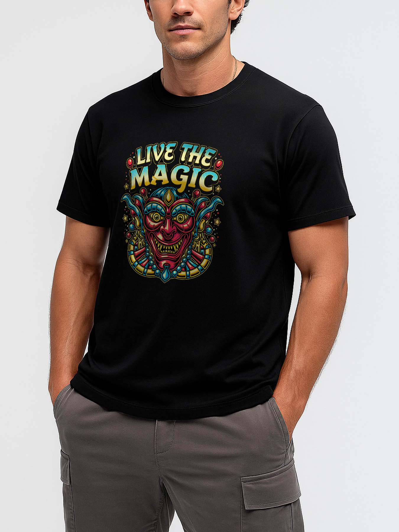 RTTMALL Caribbean Island Beach Printed Cotton Casual T-Shirts for Men