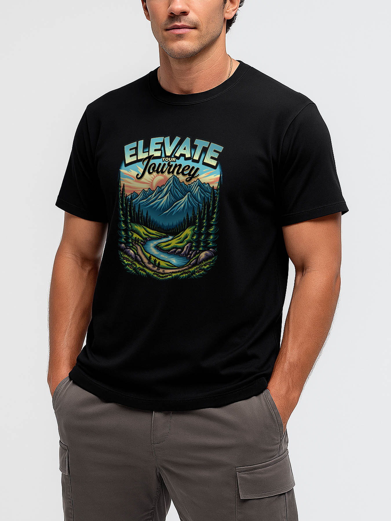 RTTMALL Caribbean Island Vacation Printed Cotton Crewneck T-Shirts for Men, Breathable Quick Dry Casual Summer Beach Tees