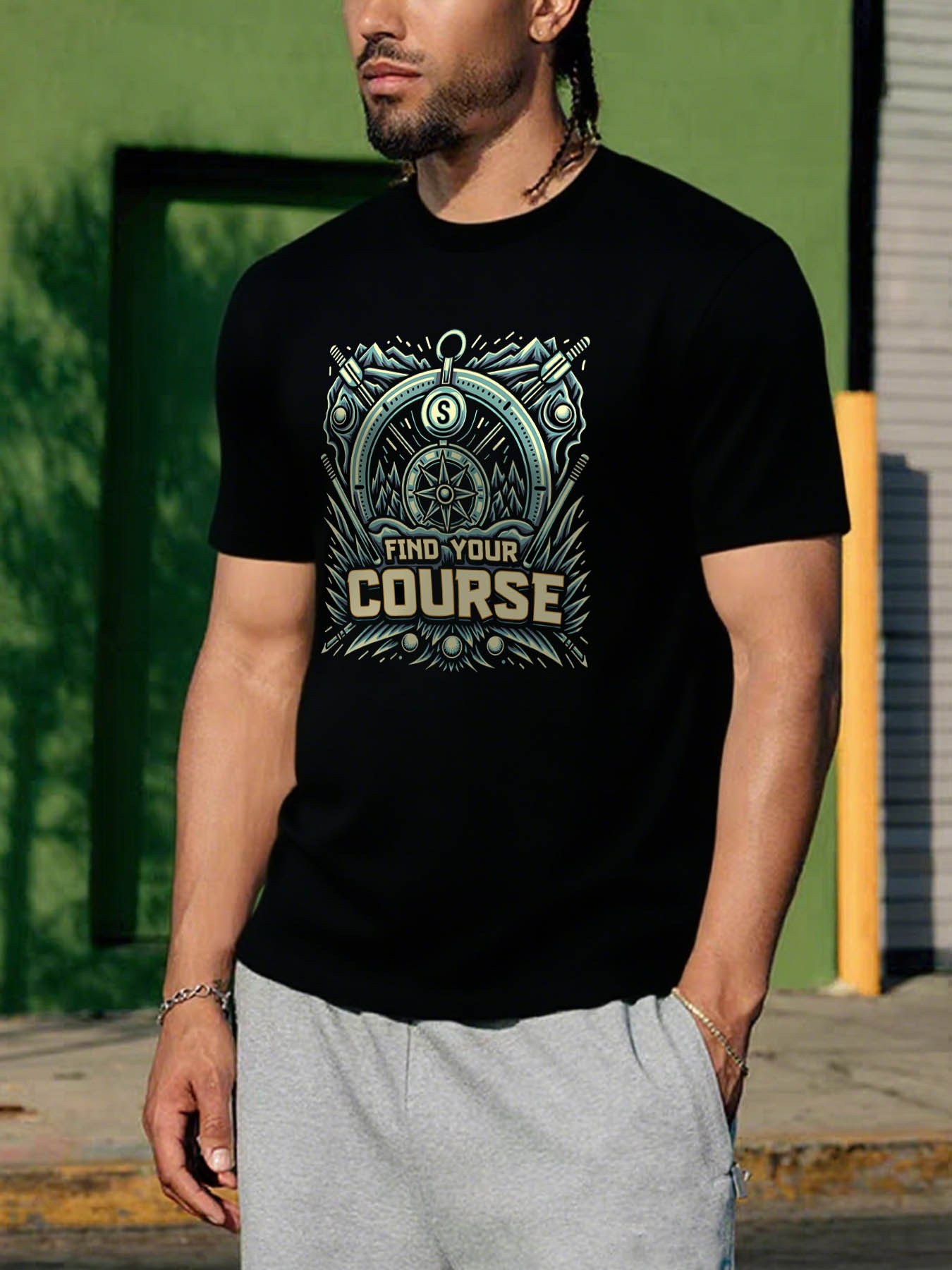 RTTMALL Caribbean Island Beach Printed Casual Cotton T-Shirt for Summer Vacation