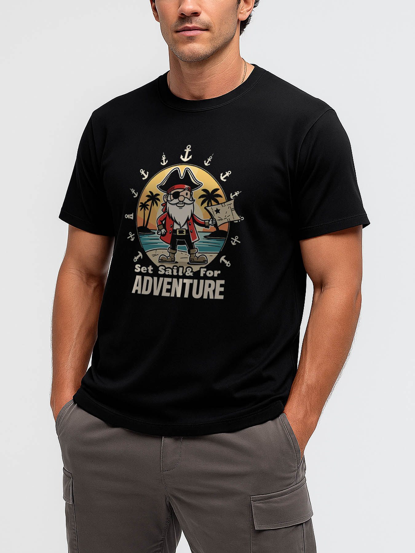 RTTMALL Caribbean Island Vacation Printed Casual Cotton T-Shirts for Men, Breathable Summer Beach Tees