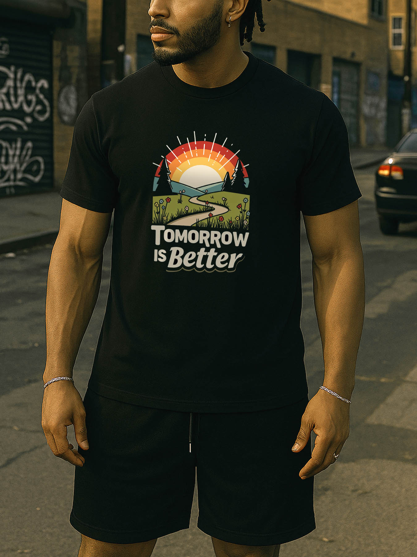 RTTMALL Caribbean Island Beach Casual Printed 100% Cotton Machine Washable Mens Graphic T-Shirt