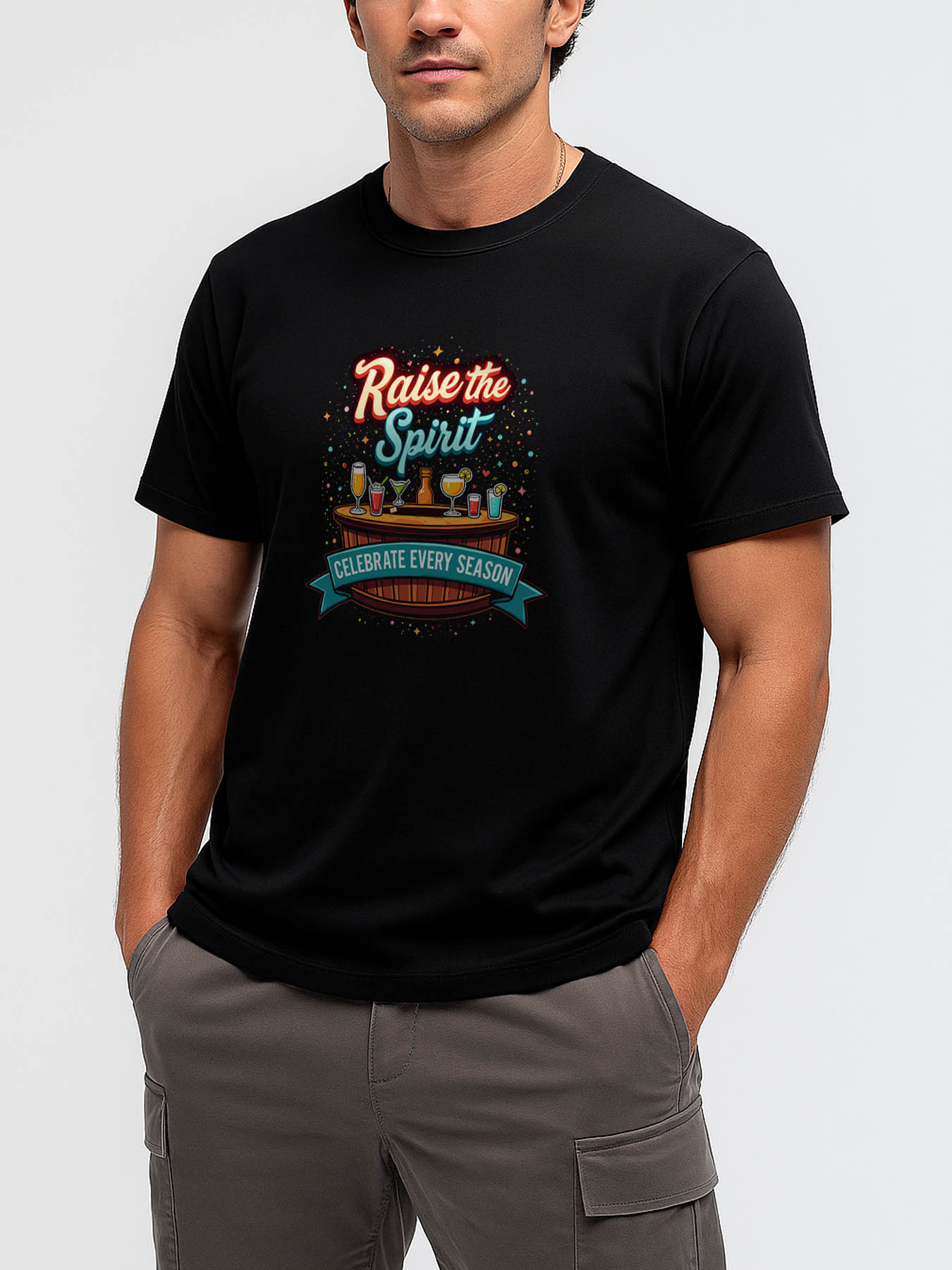 Men's RTTMALL Printed Cotton T-Shirt, Beach Caribbean Island Summer Casual Tee