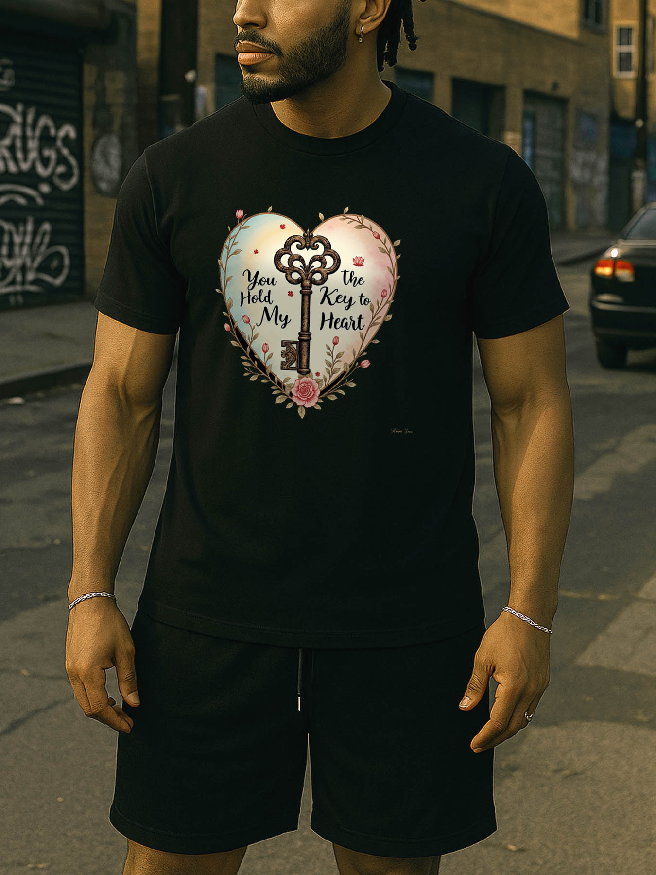 RTTMALL Caribbean Island Beach Casual Printed 100% Cotton Machine Washable Street Style Men's T-Shirt