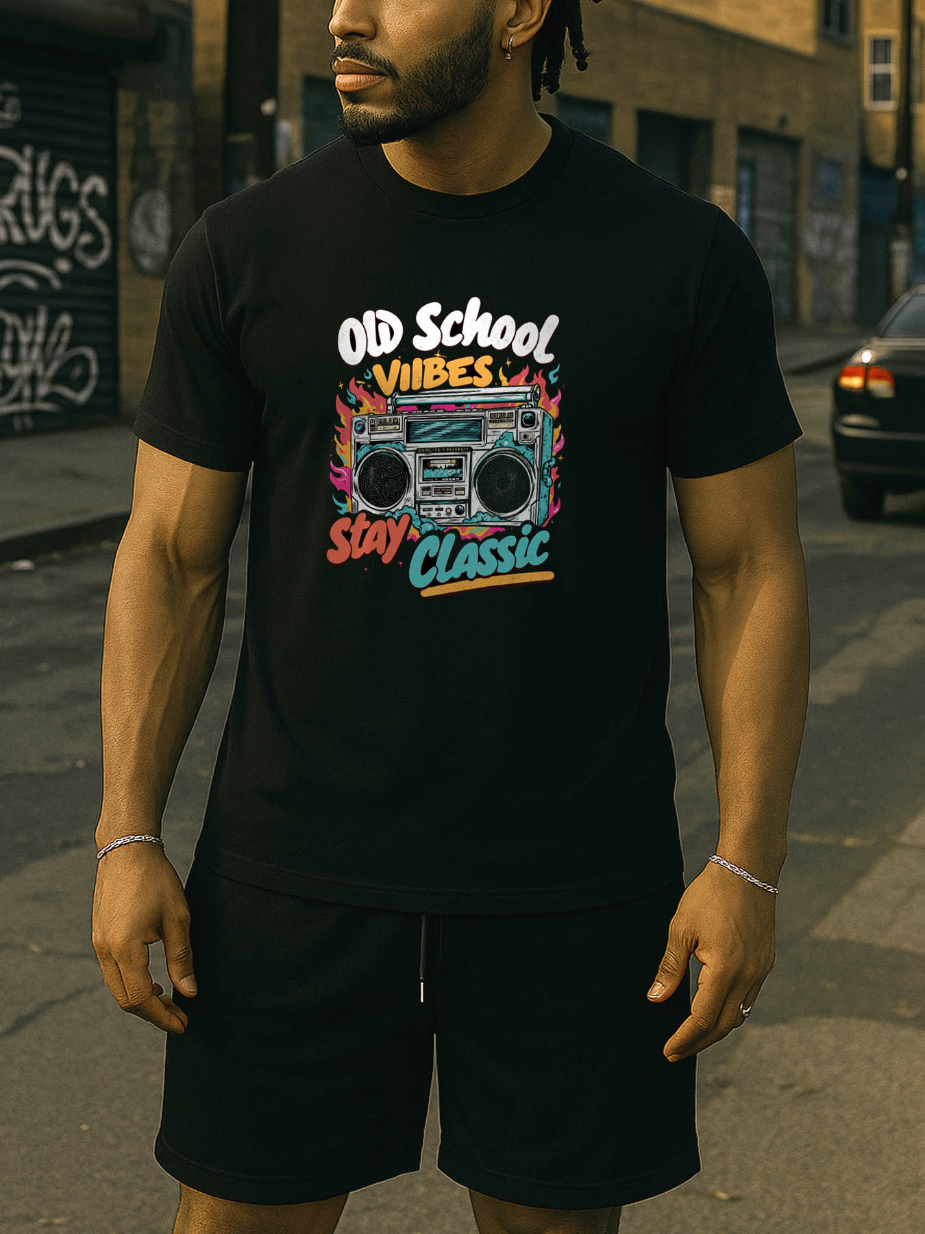 Men's 100% Cotton Casual Printed T-Shirt, Machine Washable, Fitted Retro Streetwear Style for Everyday Wear & RTTMALL Caribbean Island Beach Vacation