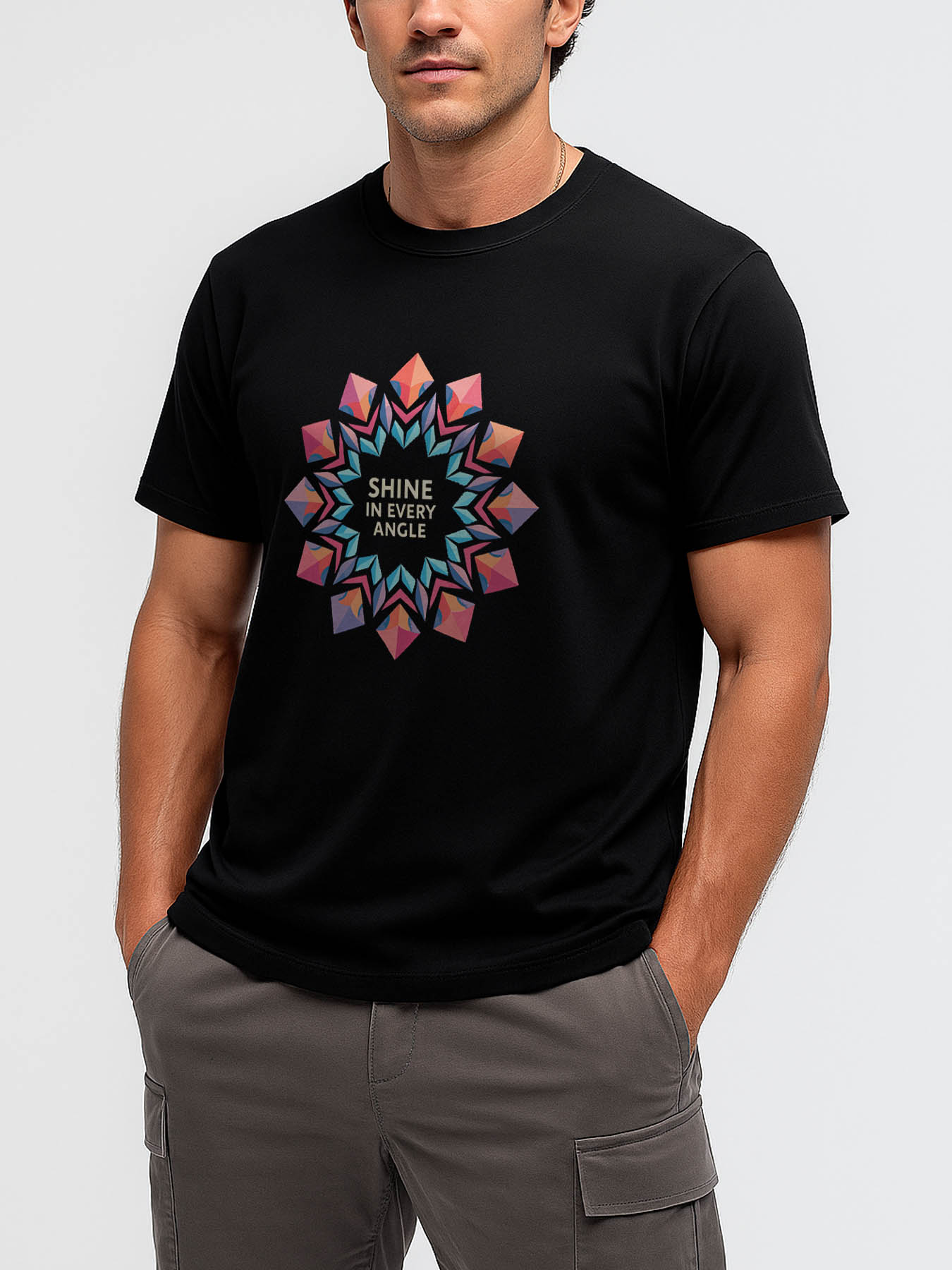 RTTMALL Caribbean Island Beach Casual Printed 100% Cotton Machine Washable Breathable Men's T-Shirt