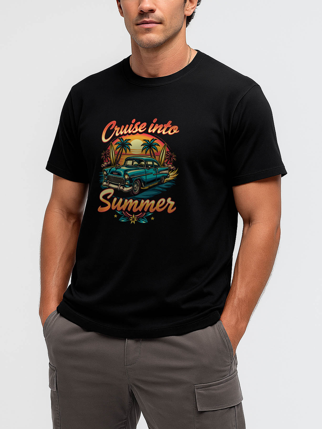 Women's RTTMALL Caribbean Island Beach Printed Cotton Casual T-Shirt