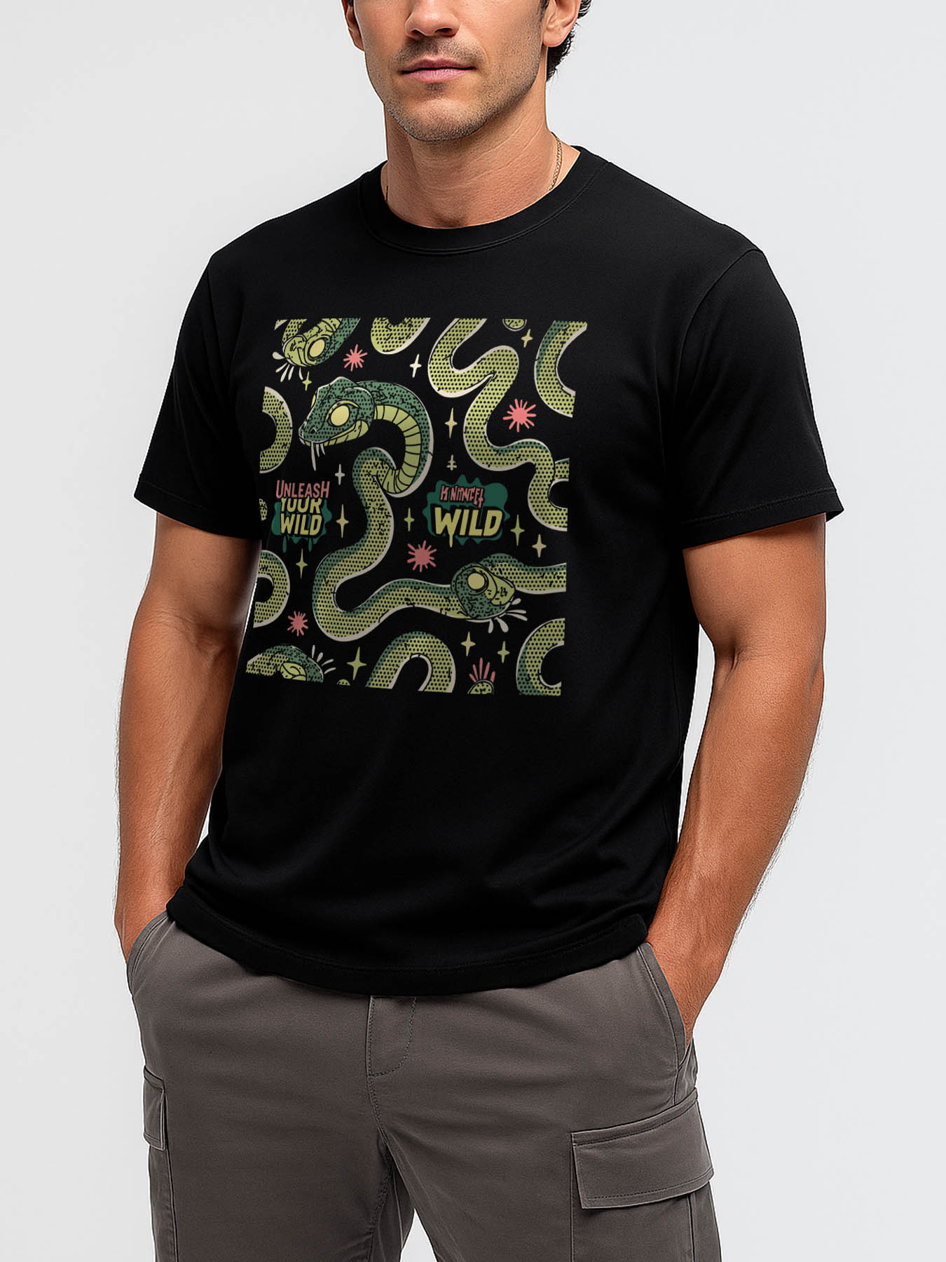 Men's 100% Cotton RTTMALL Printed T-Shirt, Breathable Crewneck Beach Tee for Caribbean & Central American Summer Casual Wear