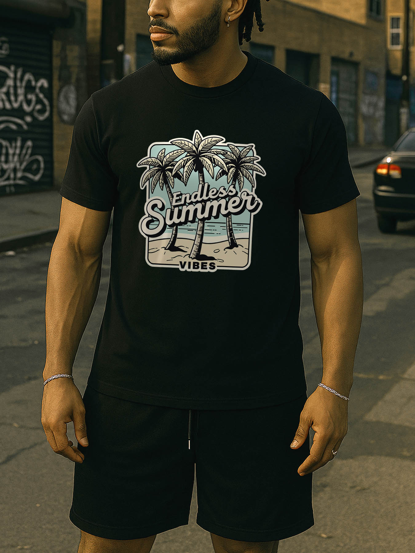 Men's 100% Cotton RTTMALL Printed T-Shirt, Breathable Beach & Golf Casual Tee for Caribbean Island Summer Outings