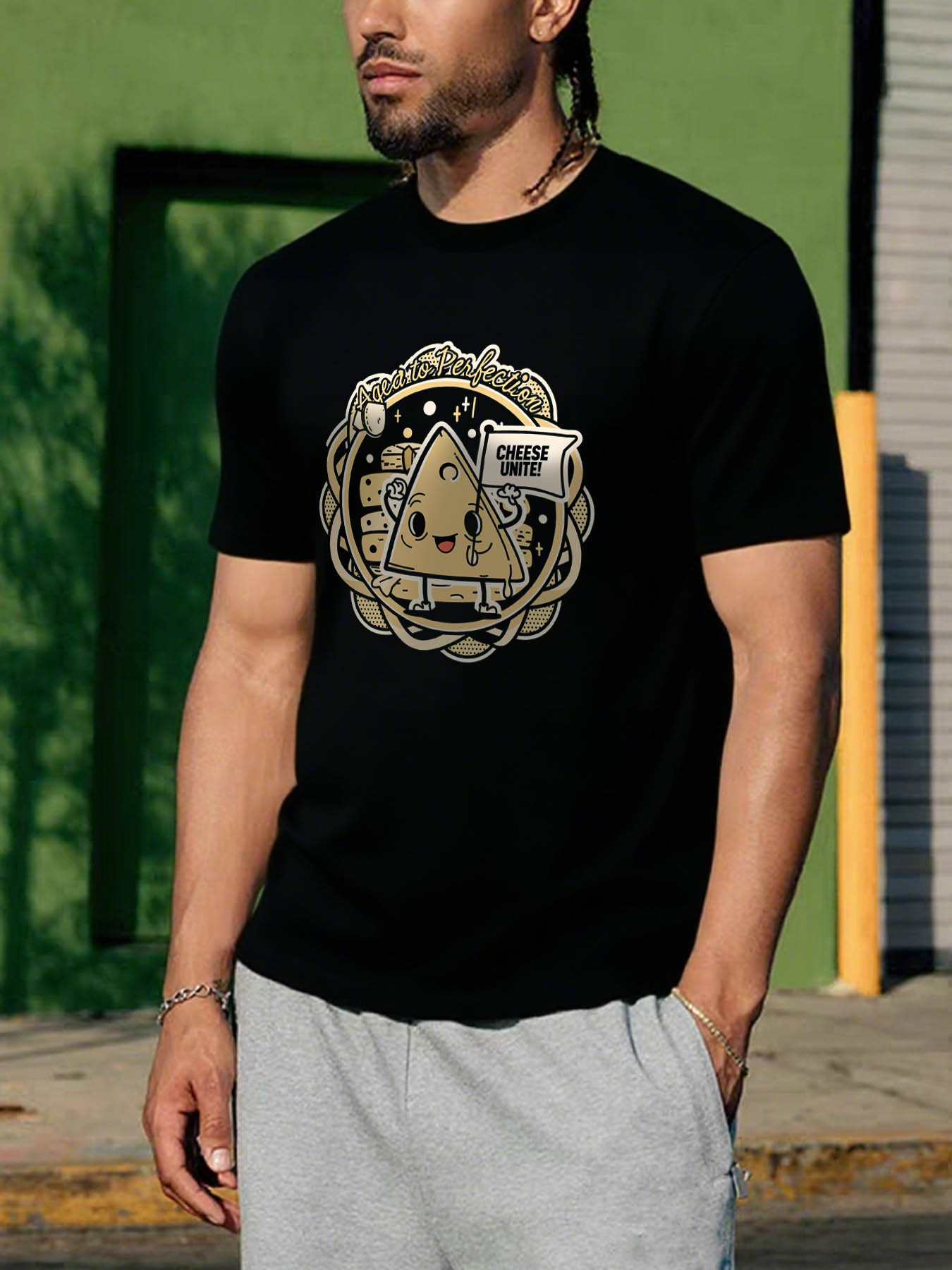Caribbean RTTMALL Printed Cotton T-Shirts for Men, Casual Beach Summer Vintage Print Tees, Machine Washable
