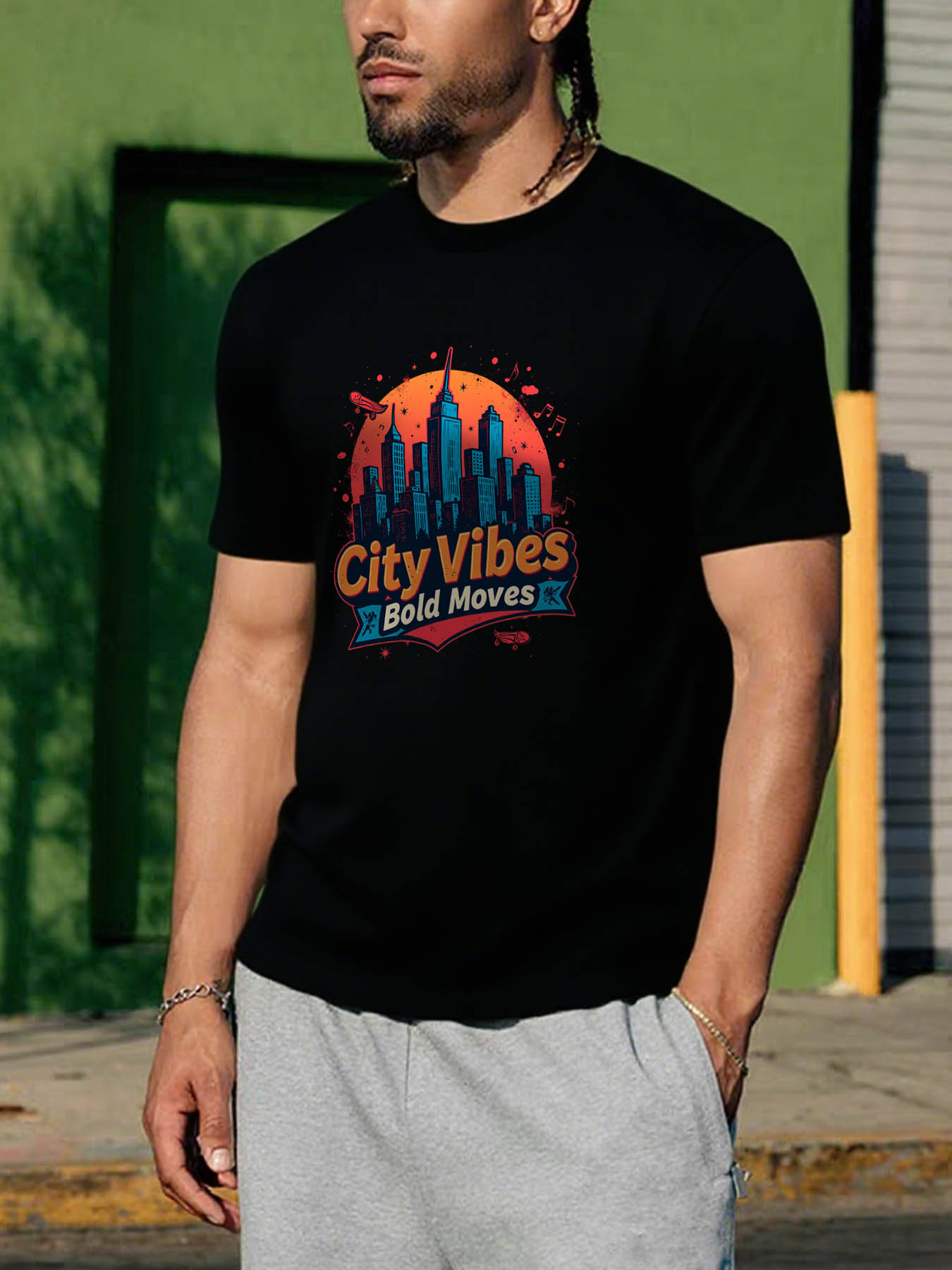 First, translate the core product correctly while optimizing per the rules: "Men's 100% Cotton RTTMALL Printed T-Shirt, Casual Retro Red-Blue Color Block Streetwear Tee for Caribbean Beach & Island Summer Outings"