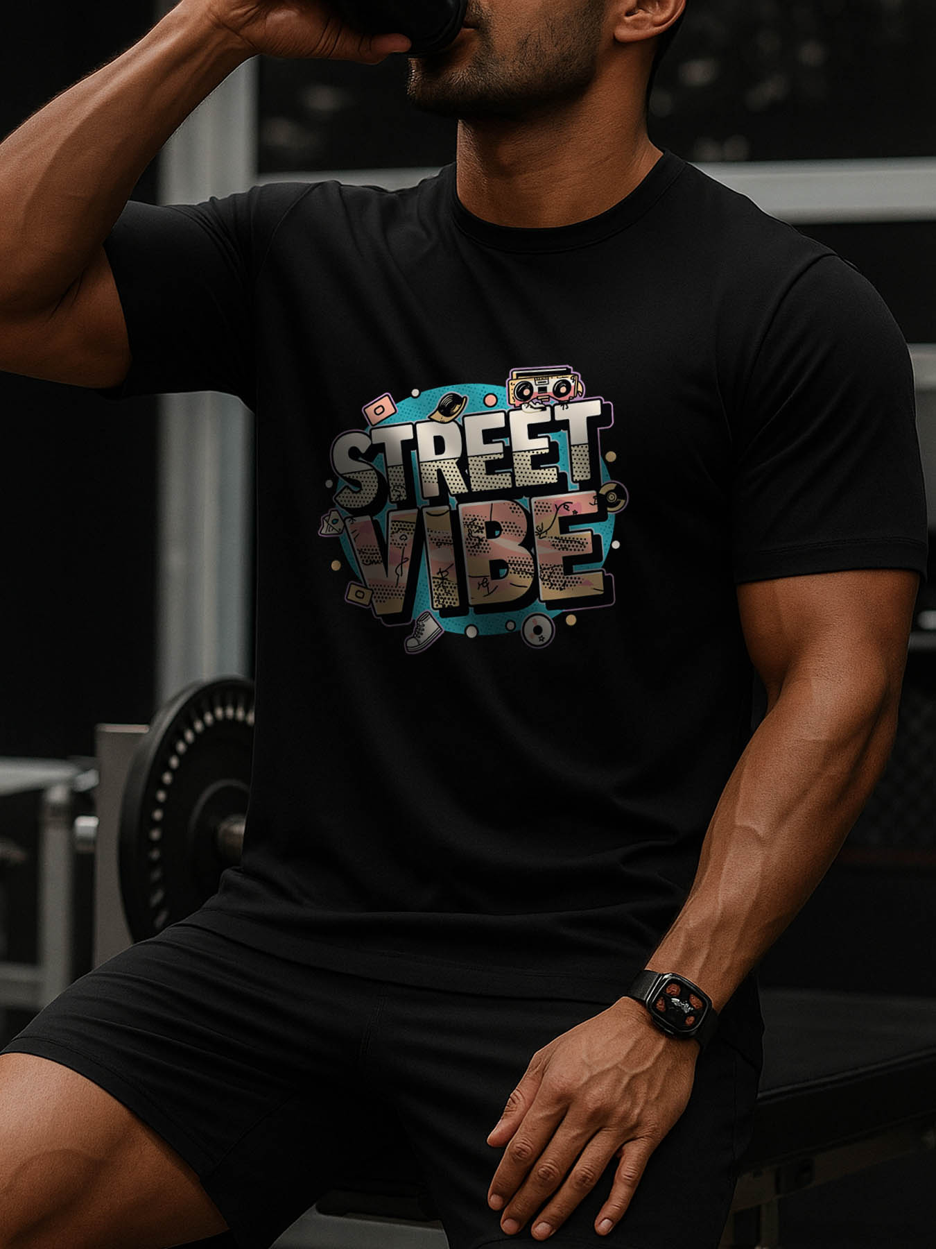 Men's 100% Cotton RTTMALL Printed T-Shirt, Casual Breathable Caribbean Beach Summer Tee