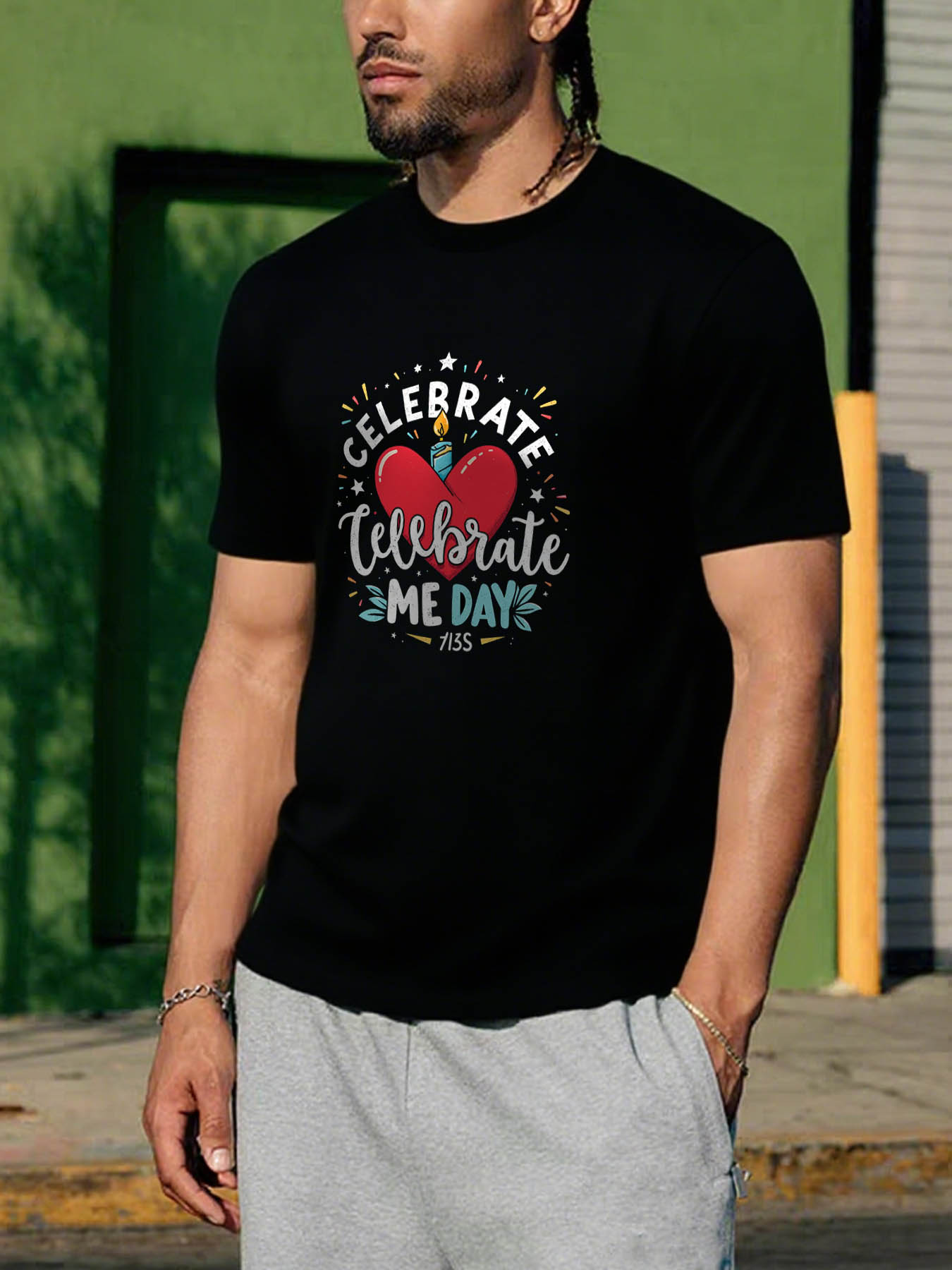 Men's 100% Cotton RTTMALL Printed T-Shirt Casual Beach Caribbean Island Summer Tee