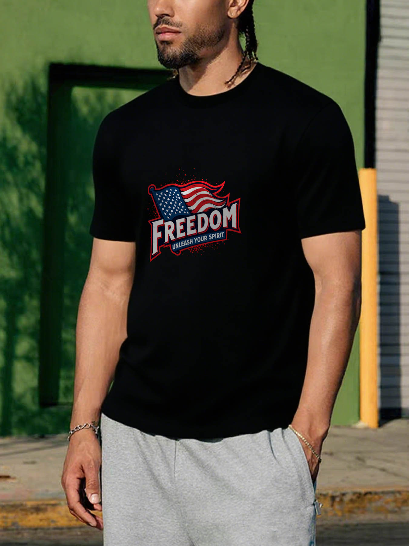 Men's 100% Cotton RTTMALL Printed T-Shirt, Caribbean Beach Island Summer Casual Tee