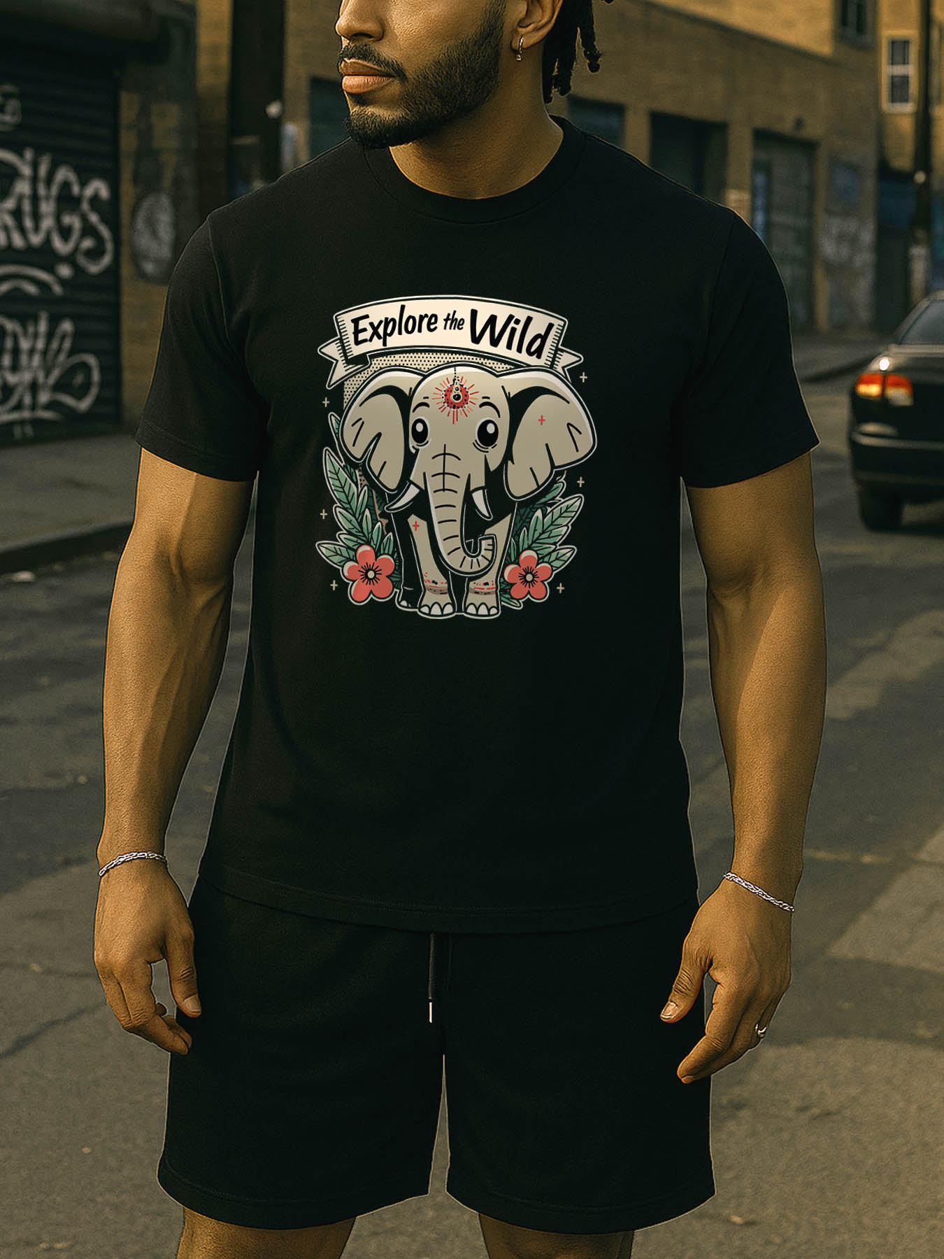 Men's 100% Cotton RTTMALL Printed T-Shirt, Casual Beach & Caribbean Island Summer Tee, Comfortable Breathable Durable Machine Washable Golf Shirt