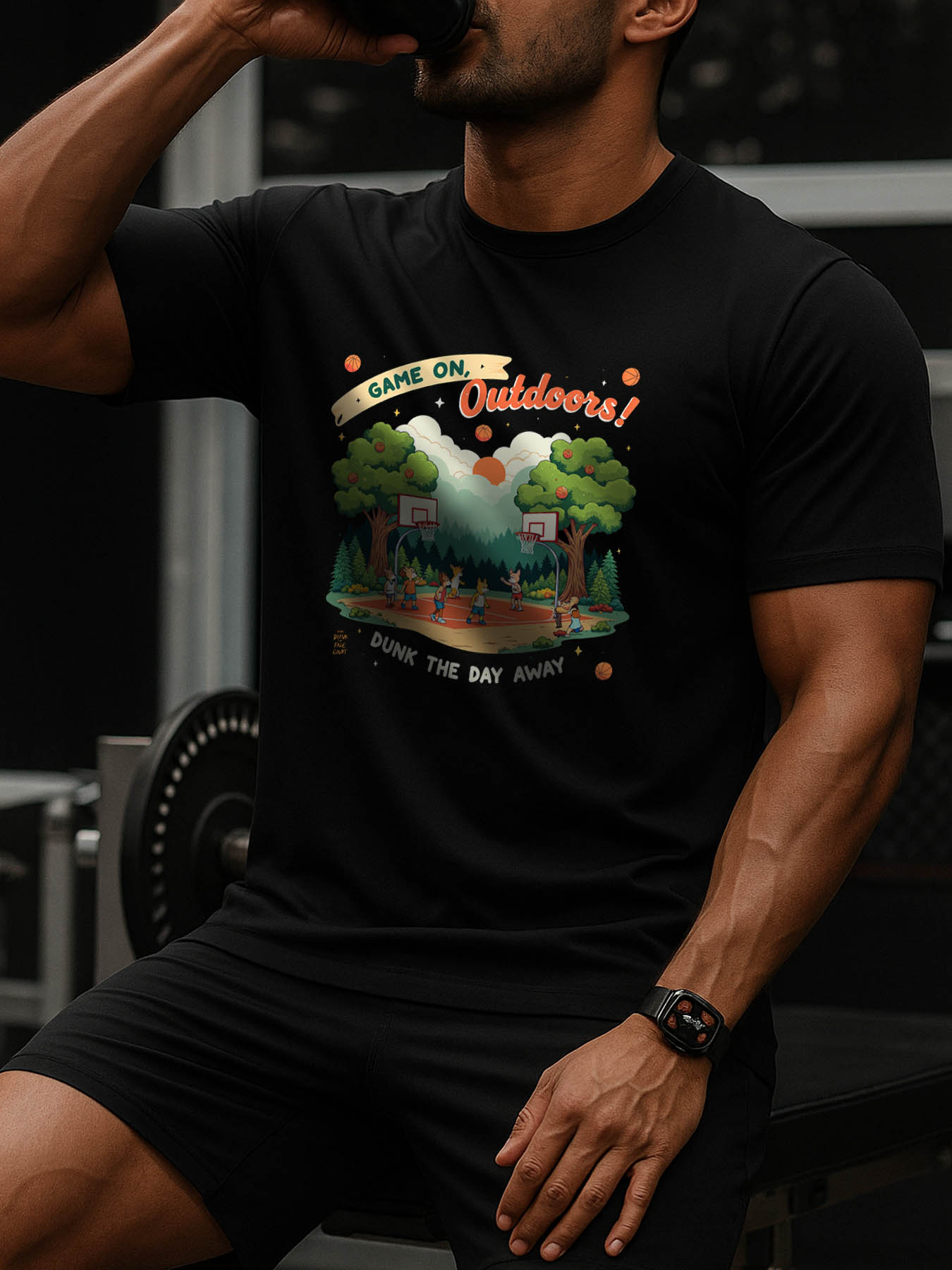 RTTMALL Caribbean Island Beach Printed Casual Cotton T-Shirts for Men, Heavyweight Streetwear & Machine Washable Summer Tees