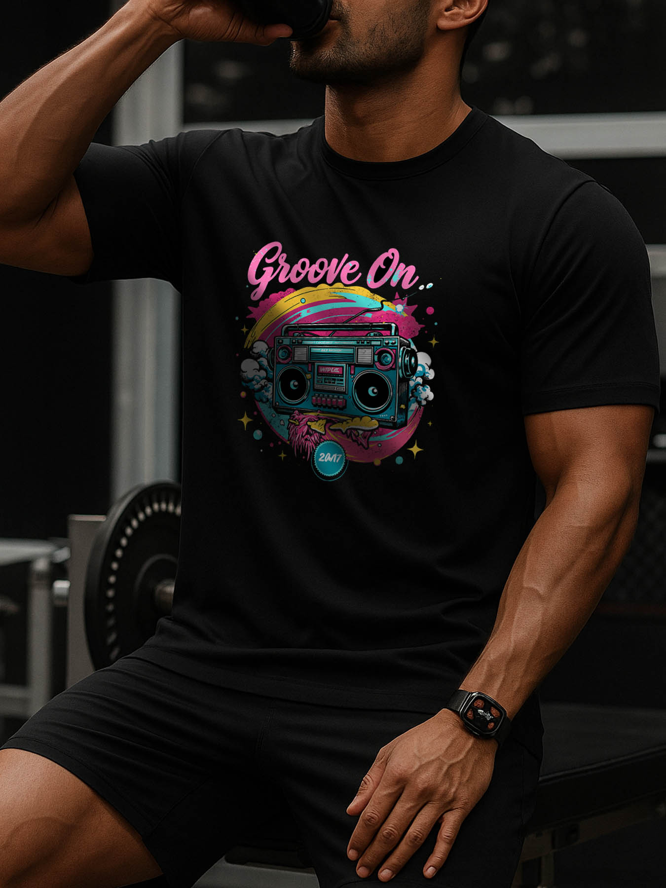 RTTMALL Caribbean Island Vacation Casual Printed Cotton T-Shirts for Men, Summer Beach Crewneck Tees with Vintage RTTMALL Prints