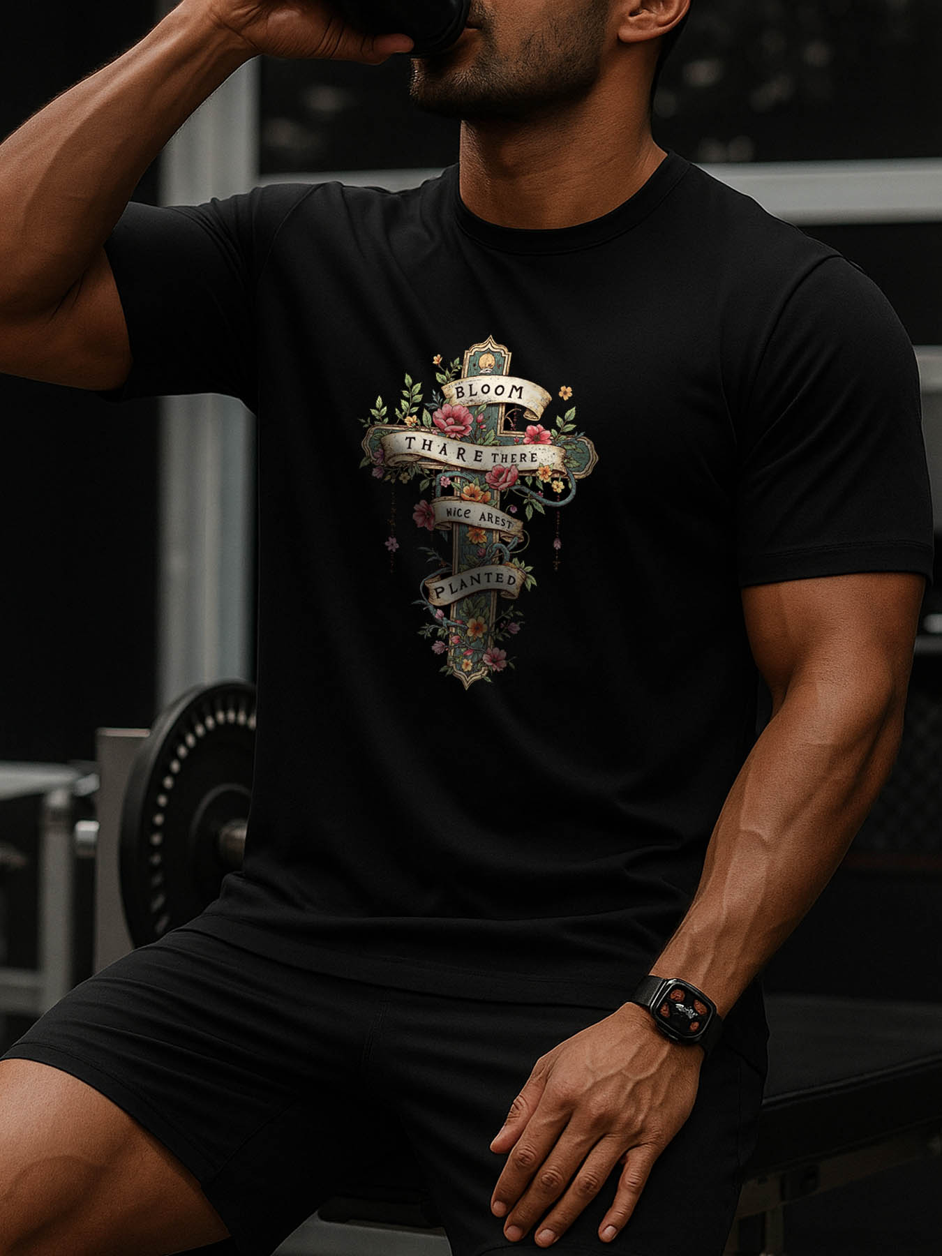 Men's RTTMALL Printed T-Shirts, 100% Cotton Soft Breathable Casual Beach Tees with Caribbean Island Palm Print, Machine Washable Summer Tops for Vacation Wear