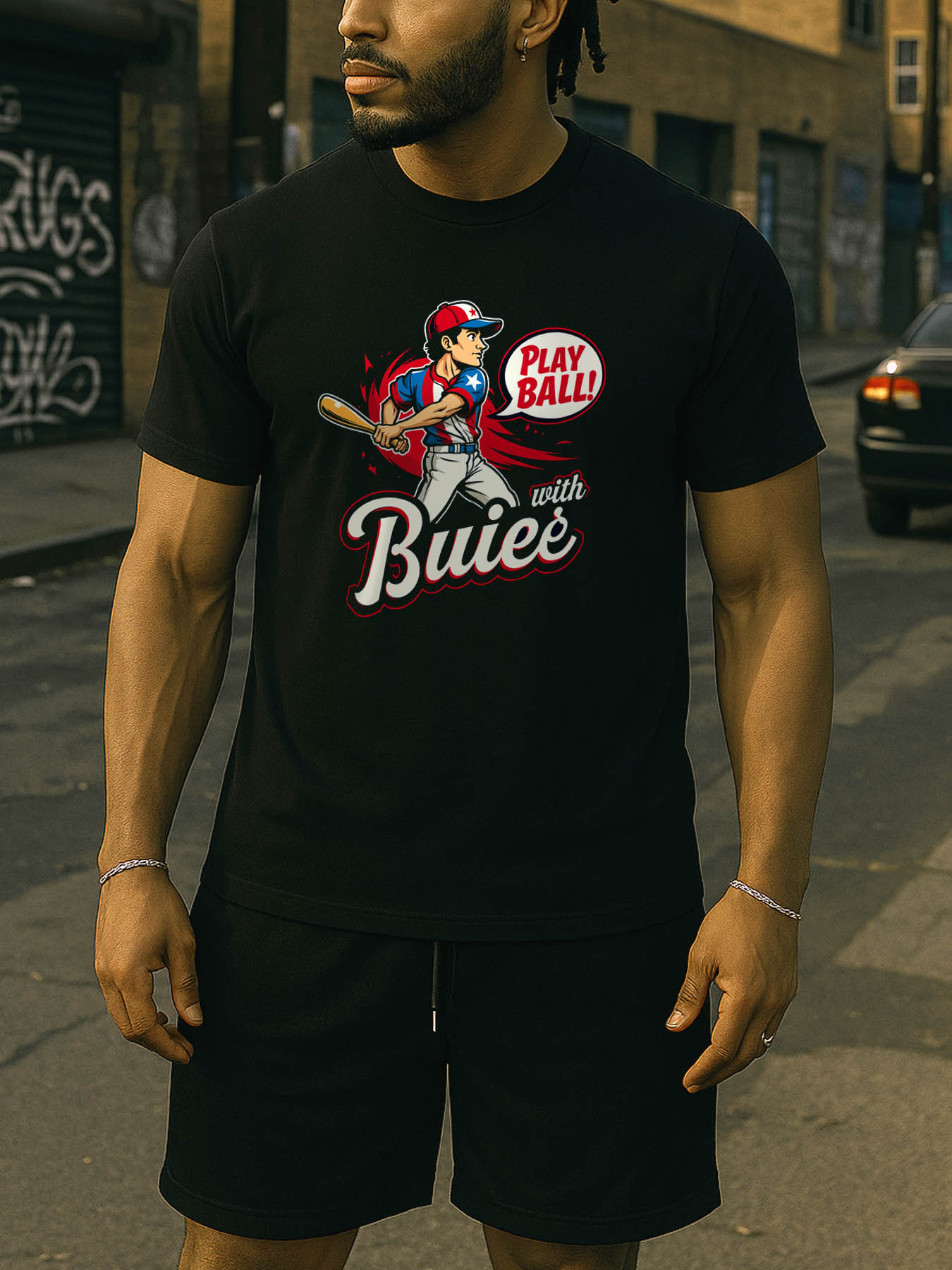 RTTMALL Caribbean Island Beach Printed Casual Cotton T-Shirt for Men, Breathable Comfortable Machine Washable Summer Vacation Streetwear with Blue Star Design